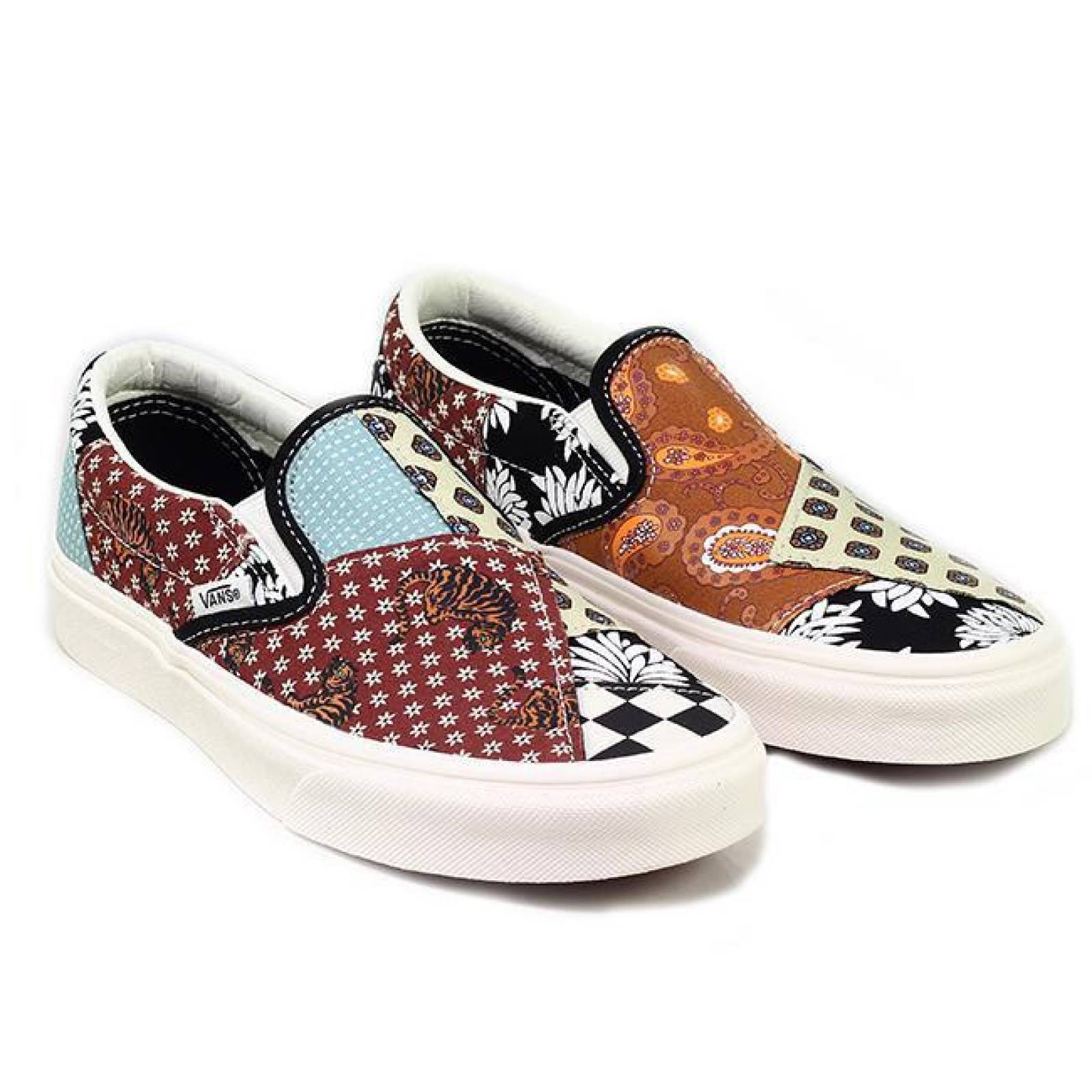 Tenis Vans Classic Slip On Tiger Patchwork Mujer Skate 