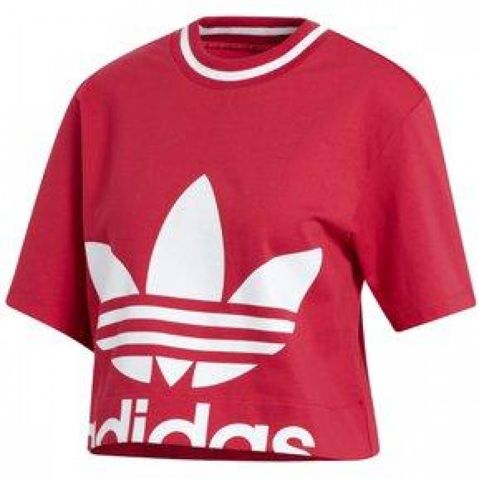 Playera Adidas Originals Mujer Rosa Cropped Top Logo 
