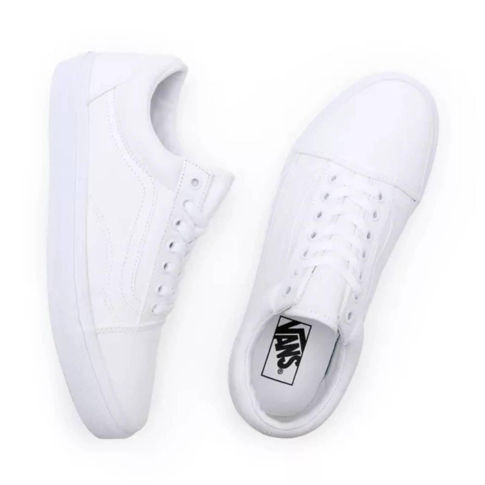 Tenis Vans Old Skool True White Unisex Clasico Casual Skate 
