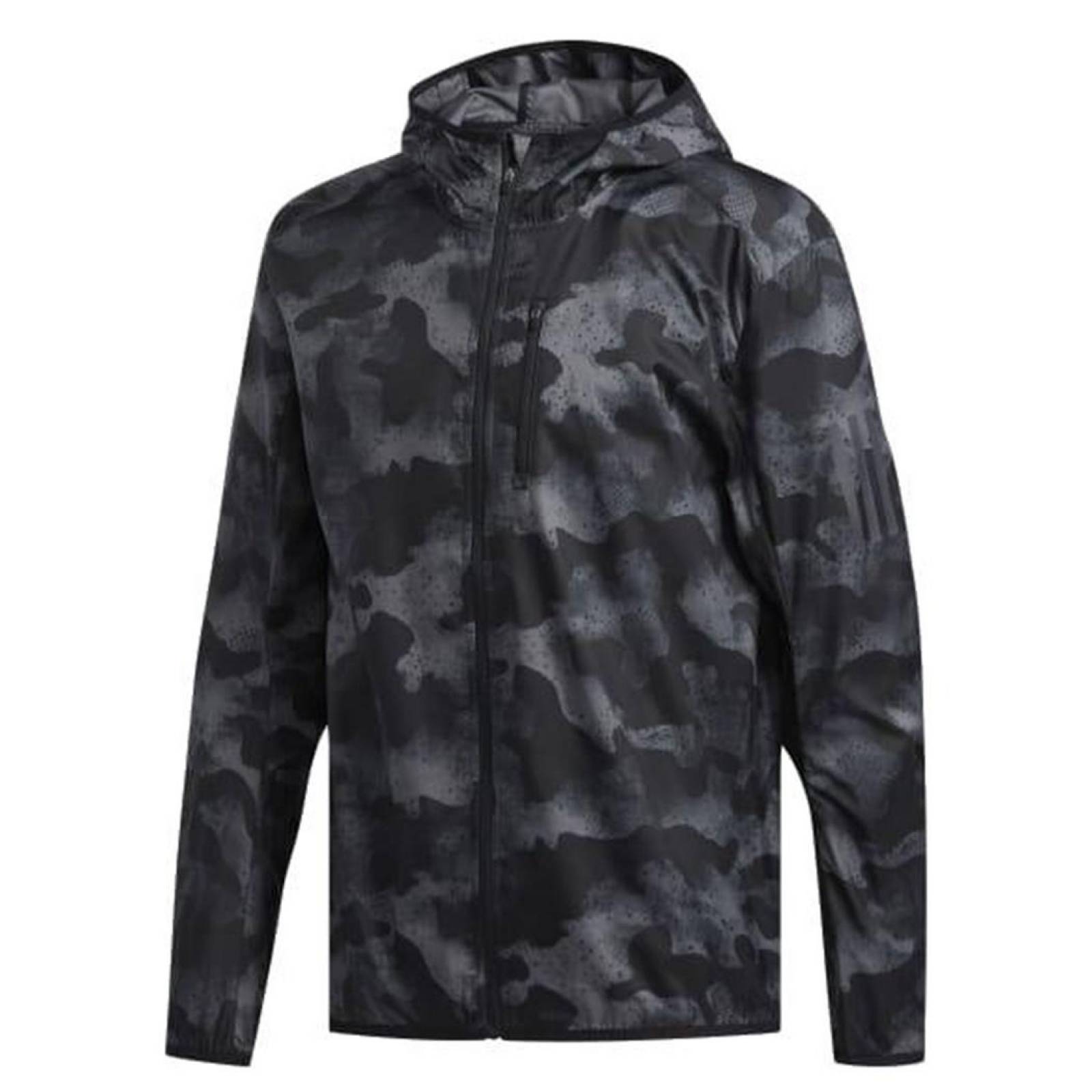 Chamarra Rompevientos Adidas Camuflaje Hombre Deportivo Correr 