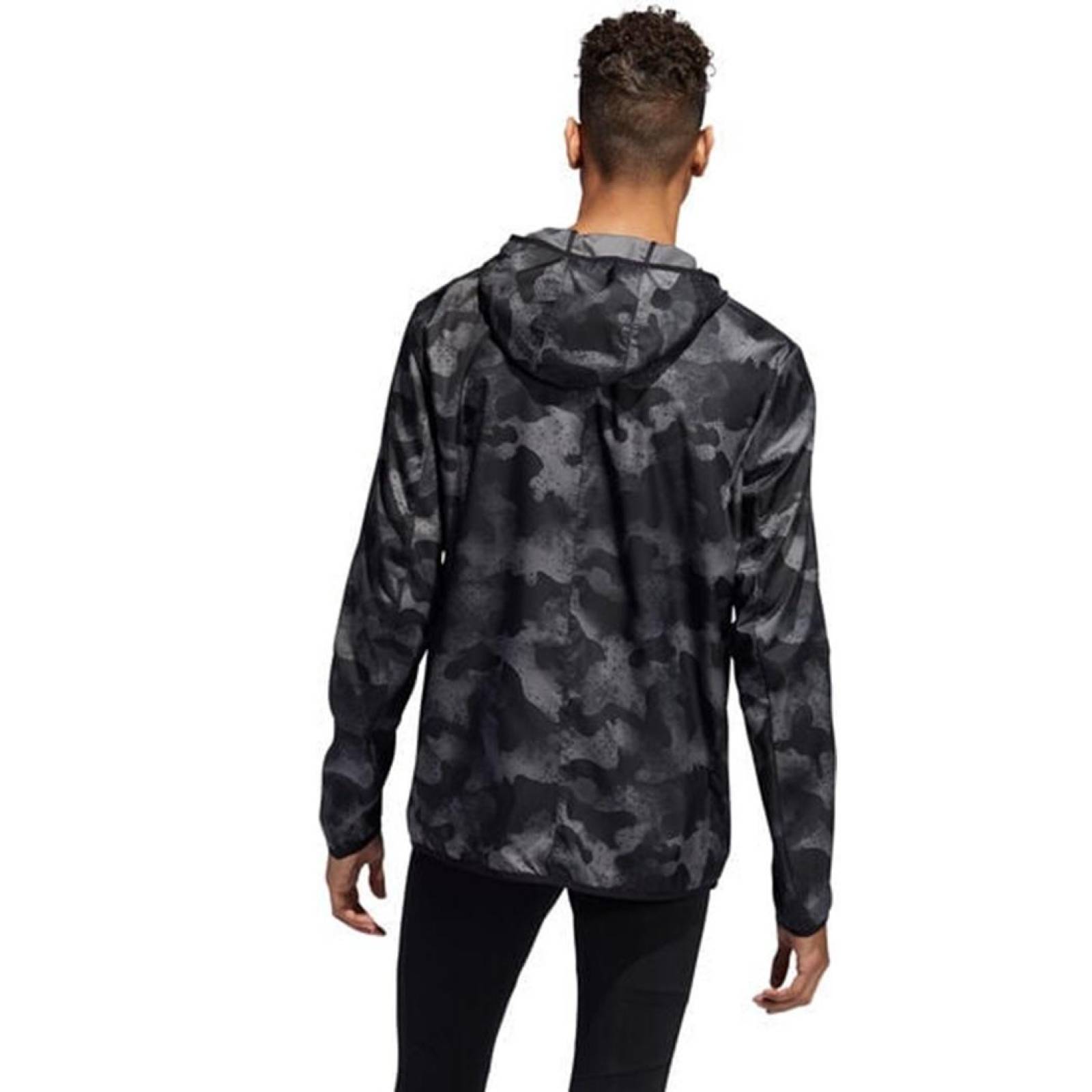 Chamarra Rompevientos Adidas Camuflaje Hombre Deportivo Correr 
