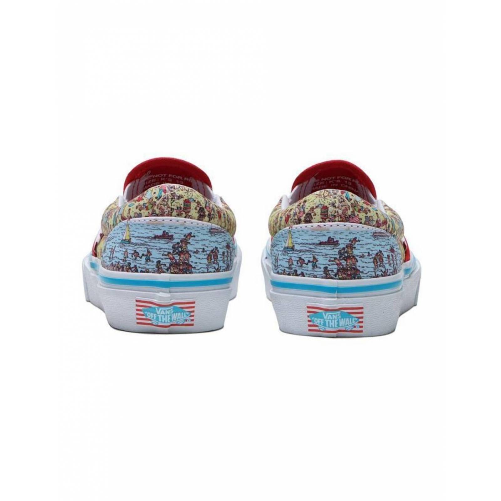 Tenis Vans Slip-On Where's Waldo? Infantil Casual 