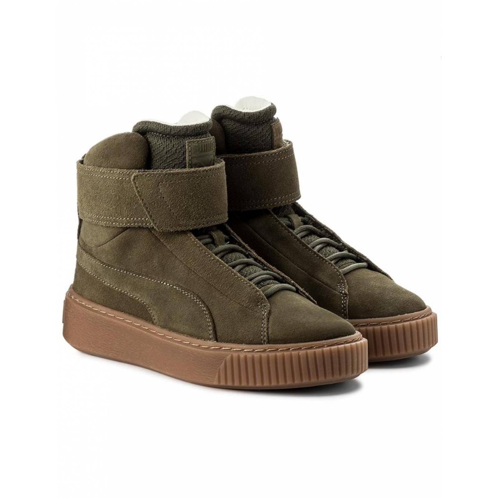 Tenis Puma Platform Mid Olive Night Mujer Plataforma Casual 25.5 Verde