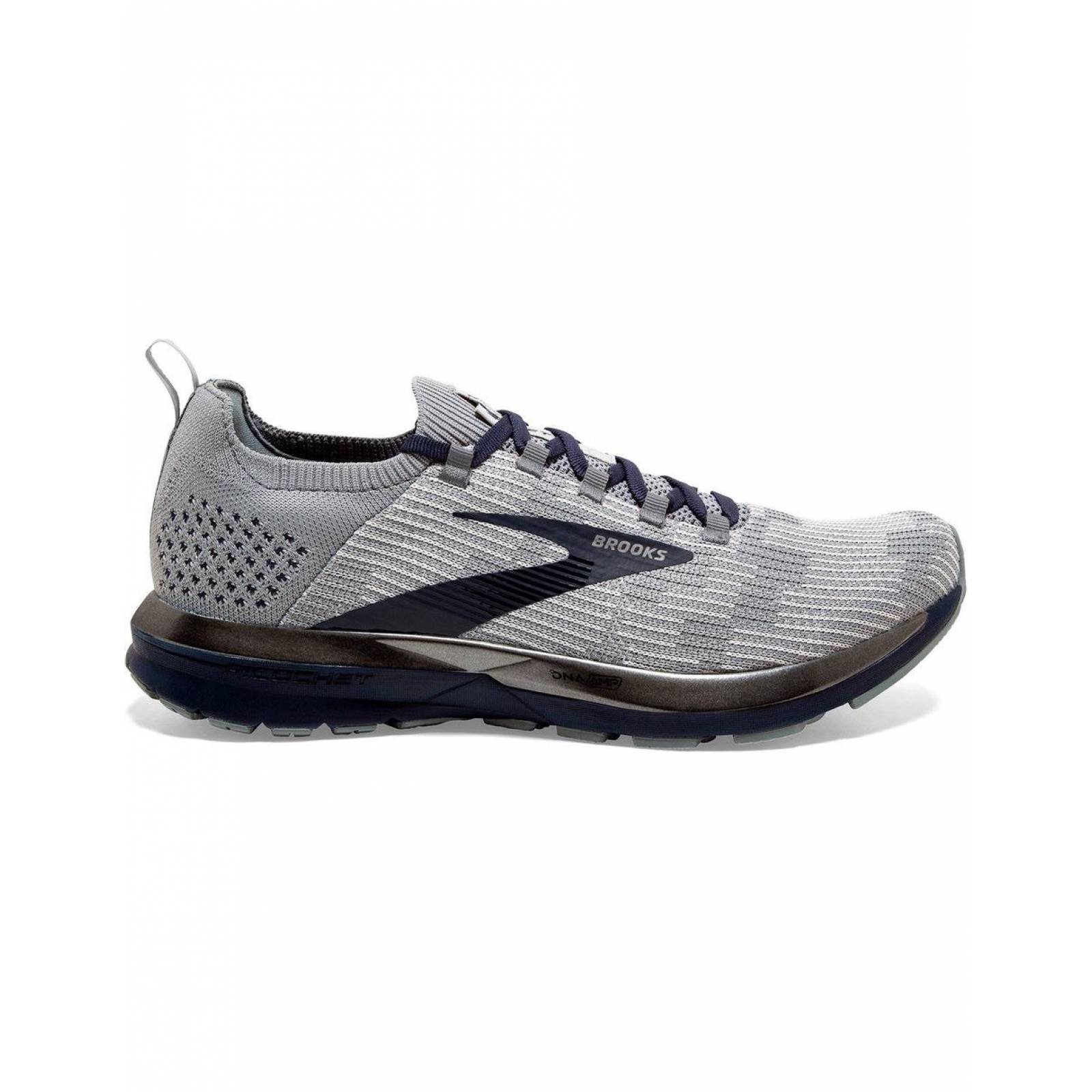 Tenis Brooks Ricochet 2 Grey Hombre Running Maratón Entrenamiento 
