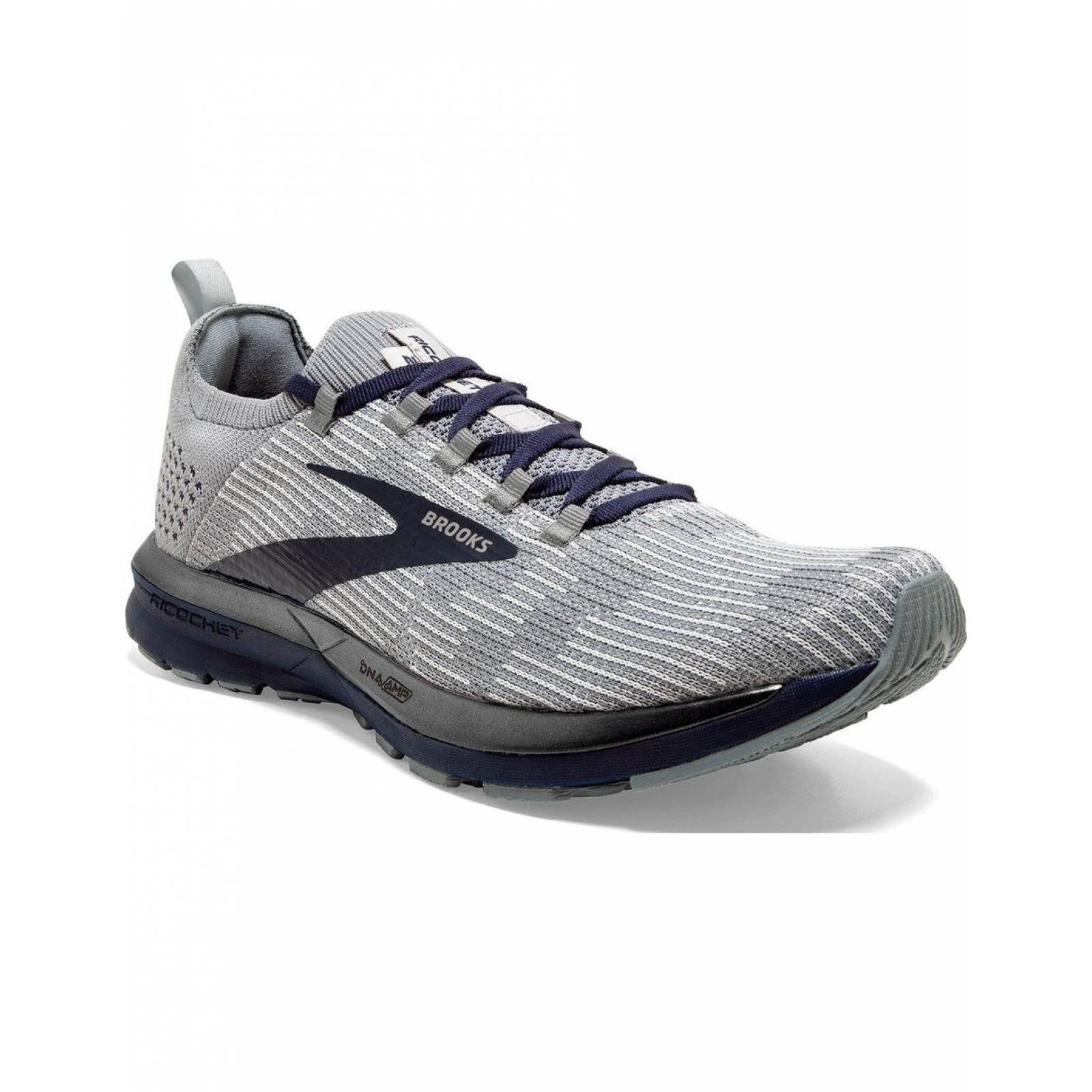 Tenis Brooks Ricochet 2 Grey Hombre Running Maratón Entrenamiento 