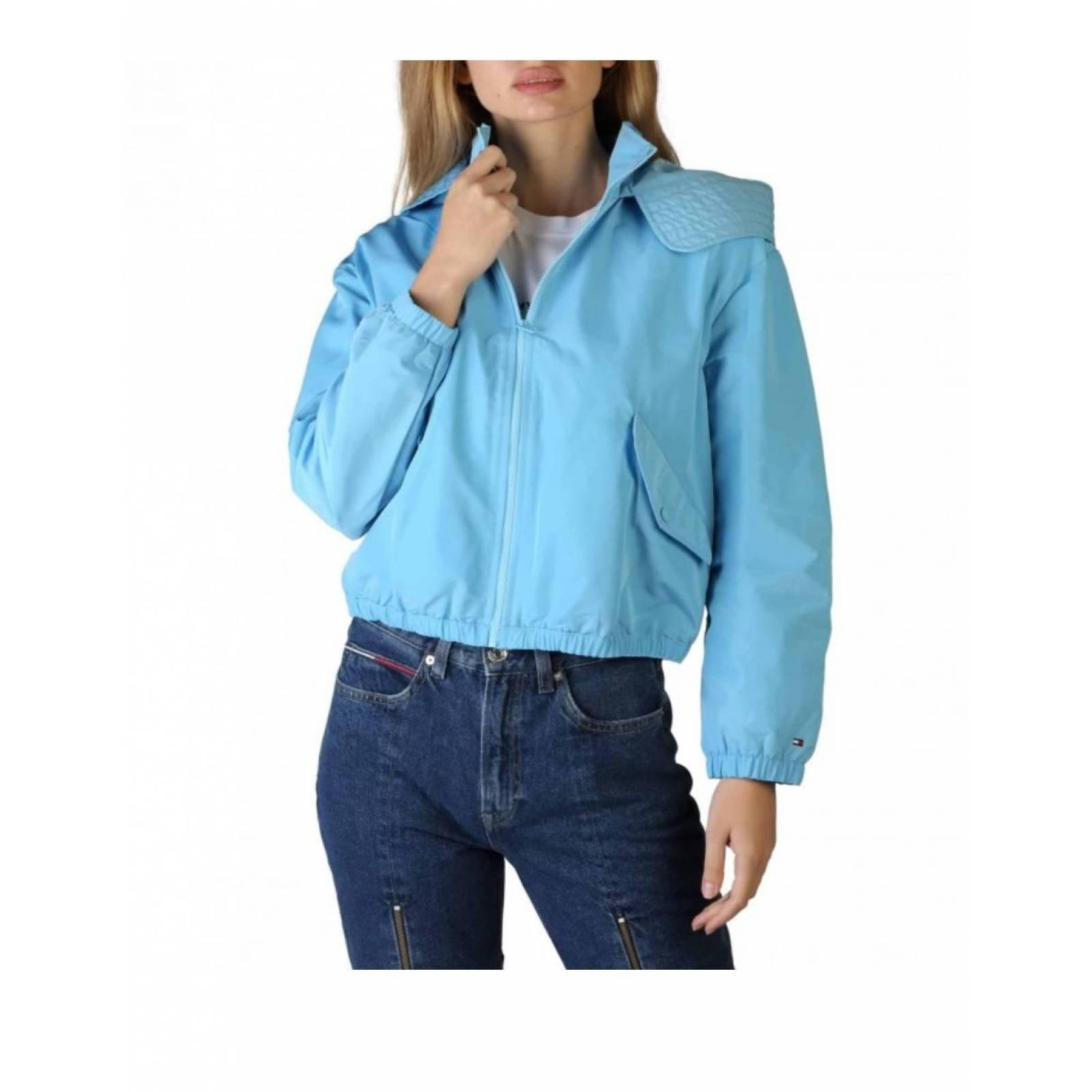 Impermeable Tommy Hilfiger Azul Mujer Lluvia Rompevientos 