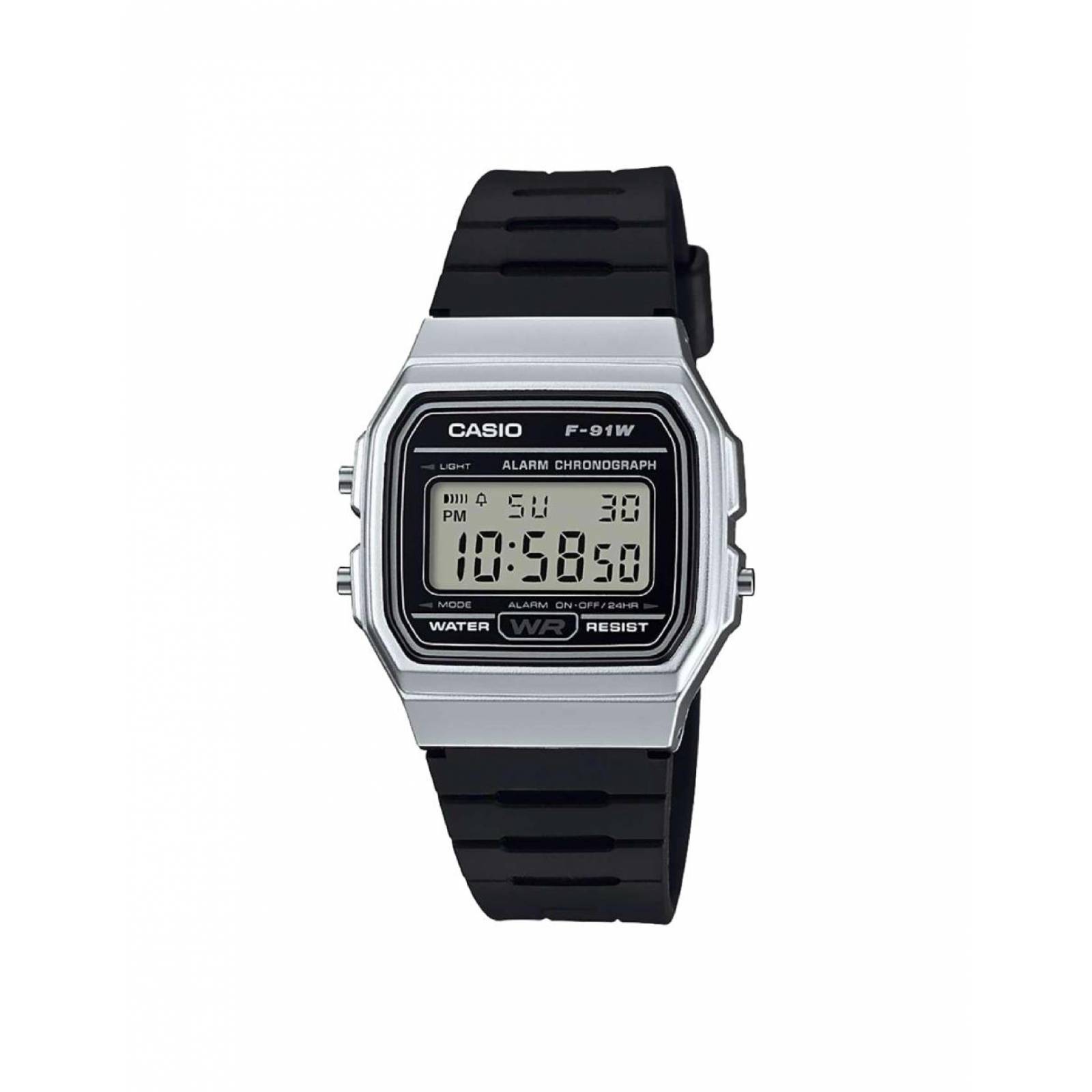 Reloj Casio Clásico Resistente al Agua Retro Alarma Digital Plateado 33 mm