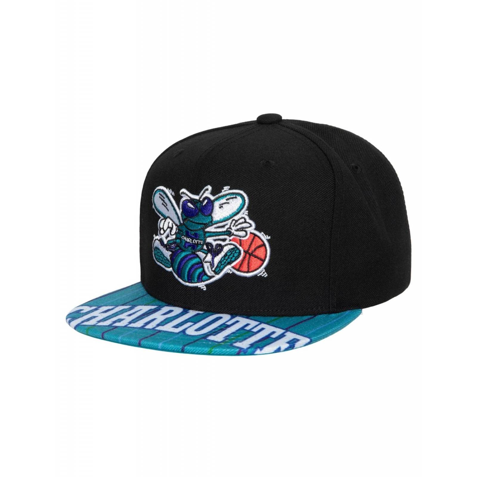 Gorra Mitchell and Ness Swingman Pop Charlotte Hornets NBA Basquebol Negro UNITALLA