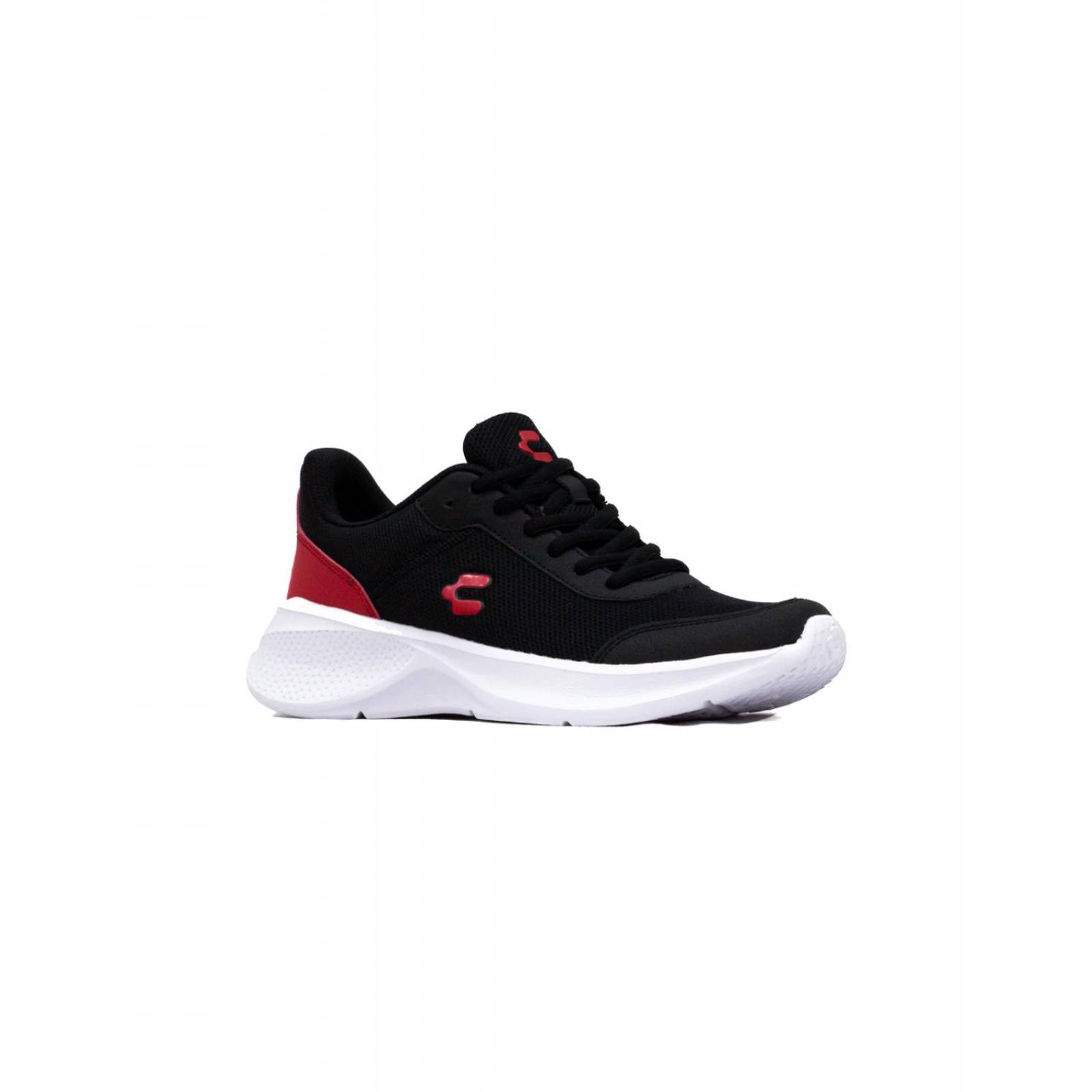 Tenis Charly Hombre Deporte Negro-Rojo 