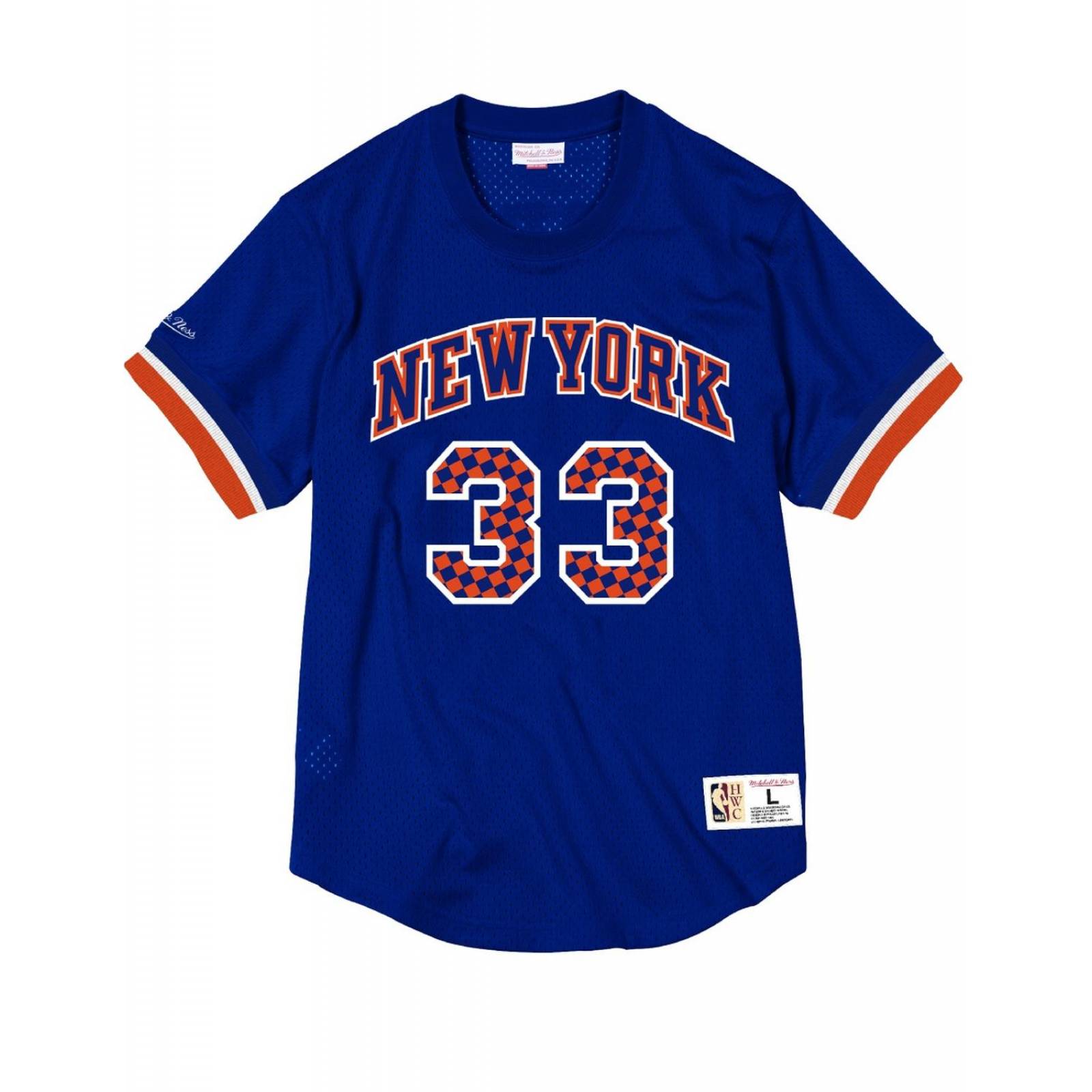 Jersey Mitchell and Ness Mesh Crewneck New York Knicks Patrick Ewing .