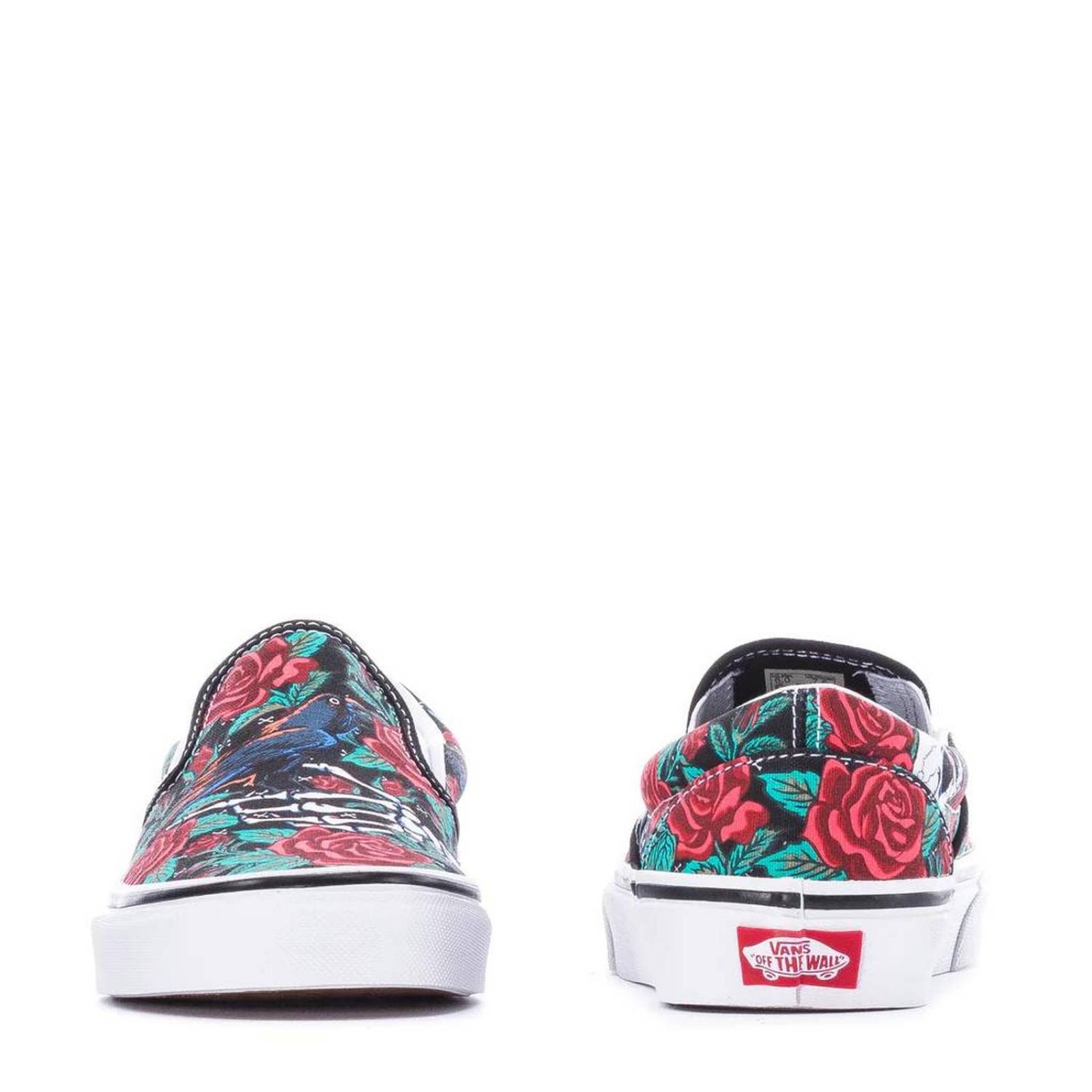 Tenis Vans Classic Slip on Rose Skulls Hombre 