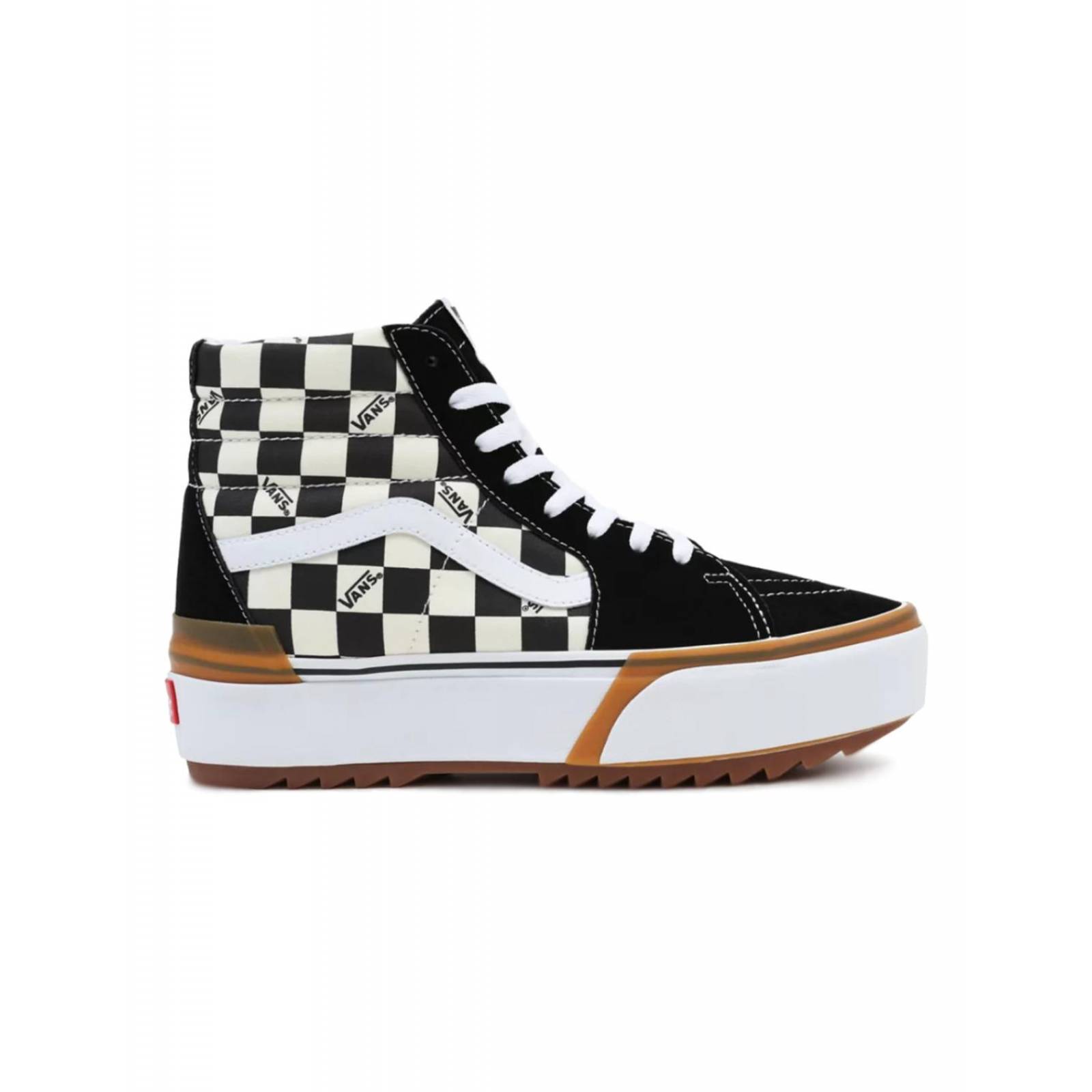 Tenis Vans Sk8-Hi Checkerboard Stacked Mujer Skate Moda 