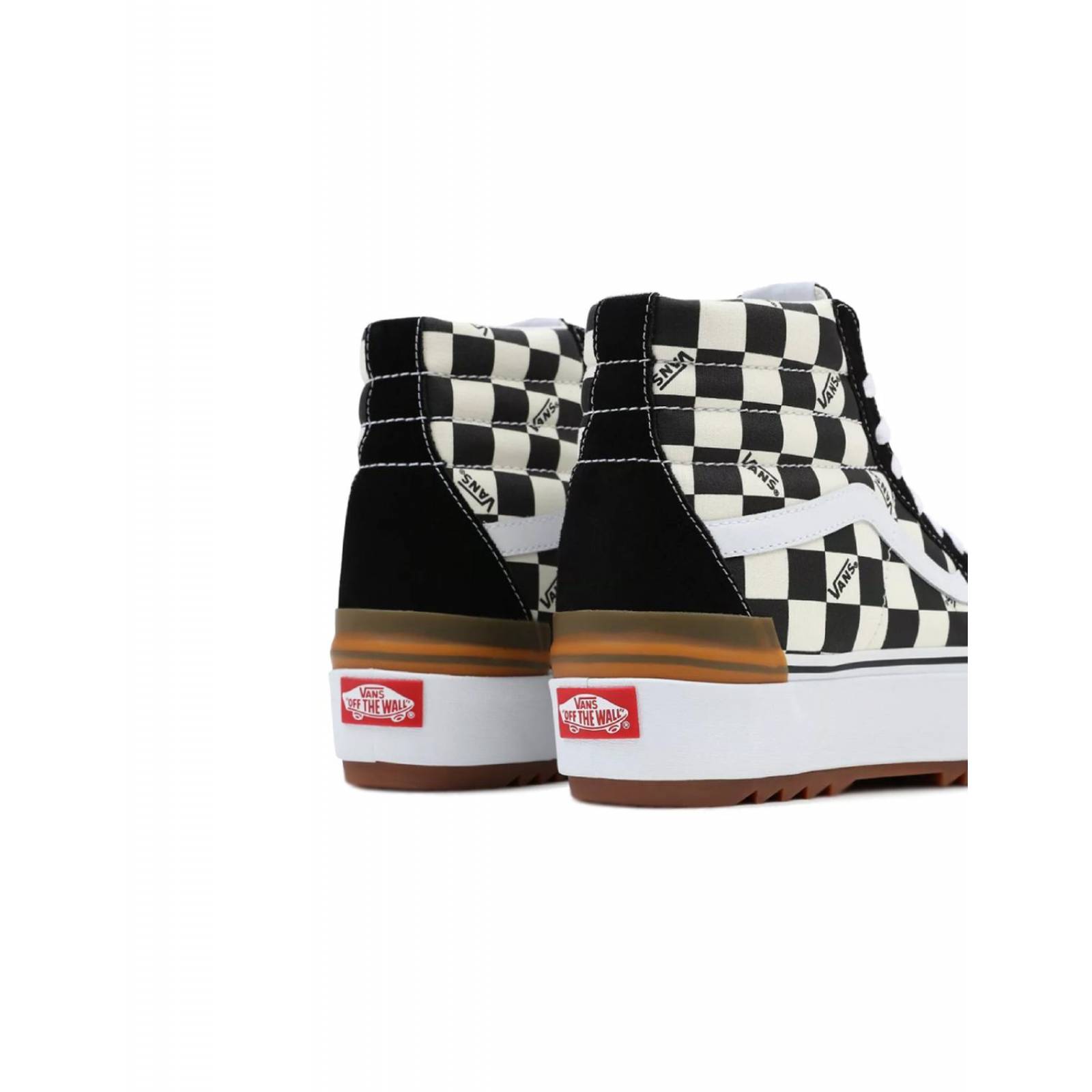 Tenis Vans Sk8-Hi Checkerboard Stacked Mujer Skate Moda 