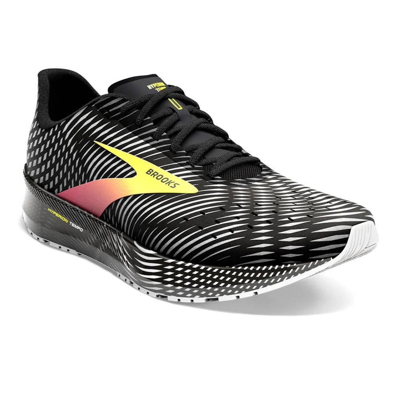Tenis Brooks Hyperion Tempo Hombre Black/Yellow Entrenamiento 