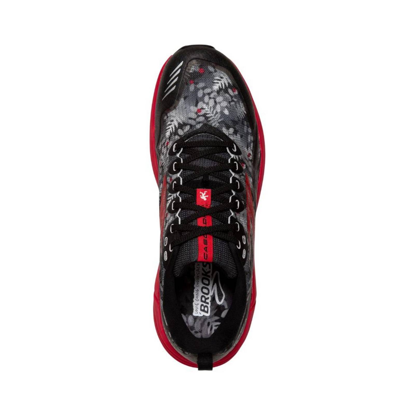 Tenis Brooks Cascadia 16 Sasquatch Hombre Black/Red Road Running