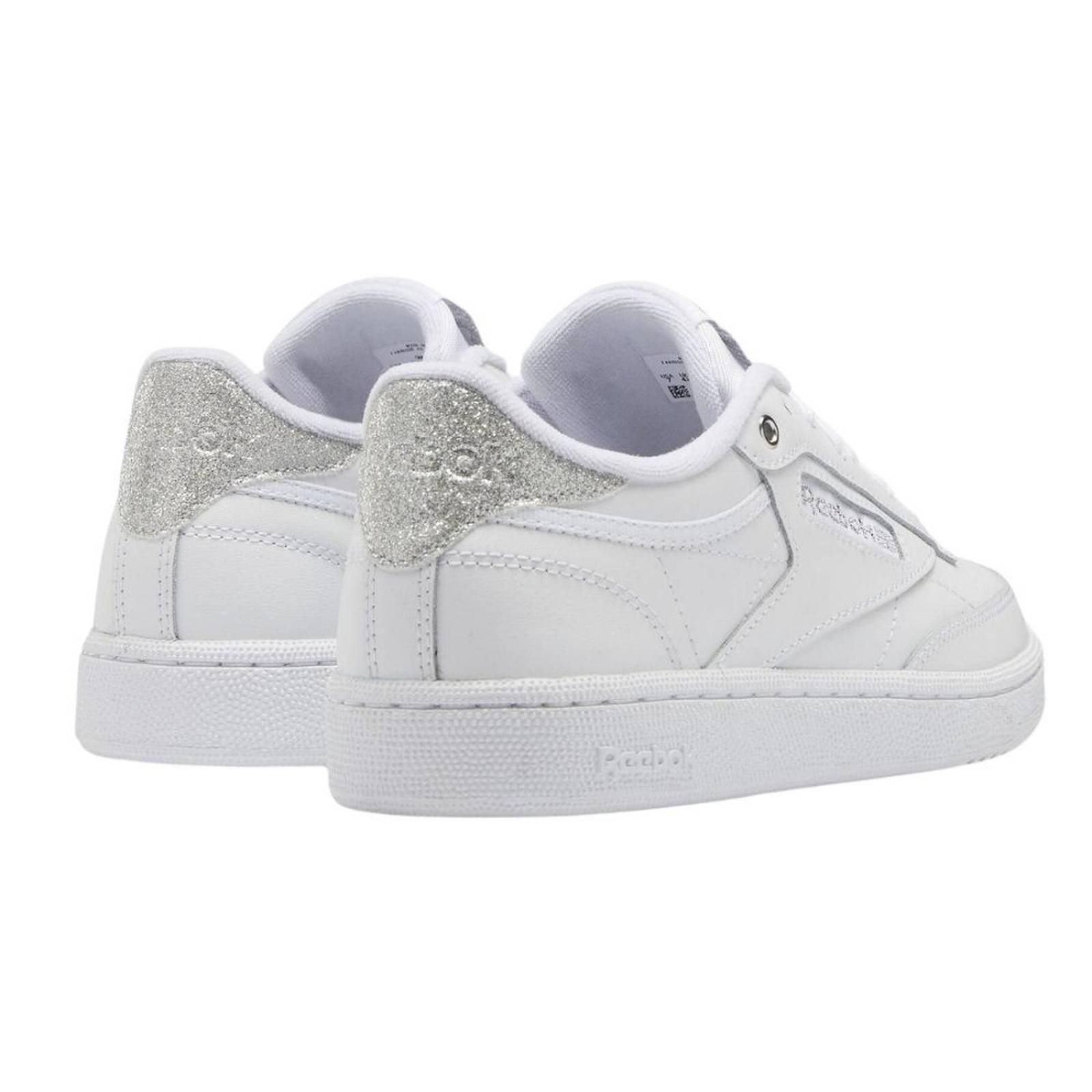Tenis Reebok Club C 85 White Silver Metallic Mujer 