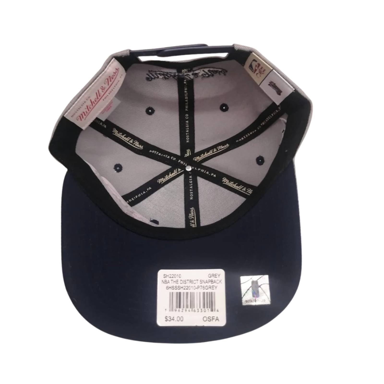 Gorra Mitchell & Ness Hombre Philadelphia 76ER Gris NBA 