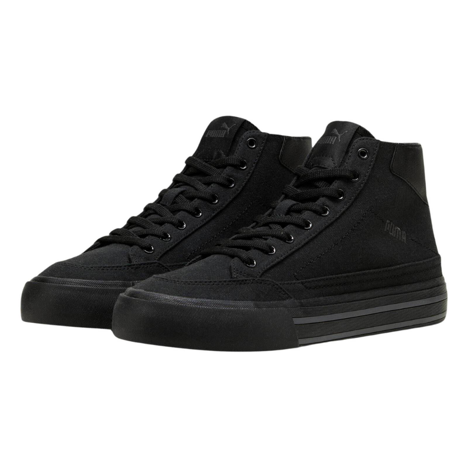 Tenis Puma Court Classic Vulc Mid Negro Unisex Casual 