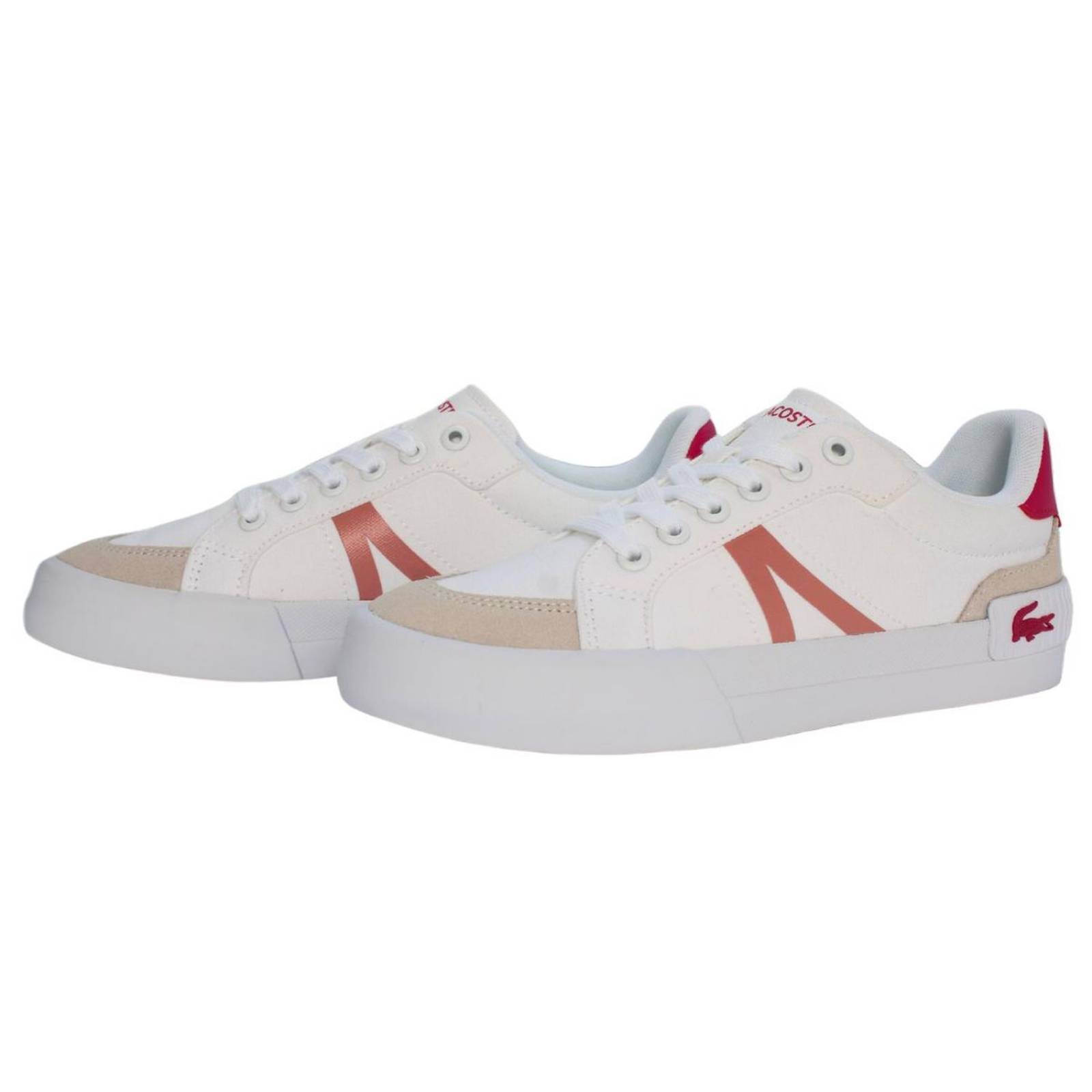 Tenis Lacoste L004 White Pink Mujer Casual 