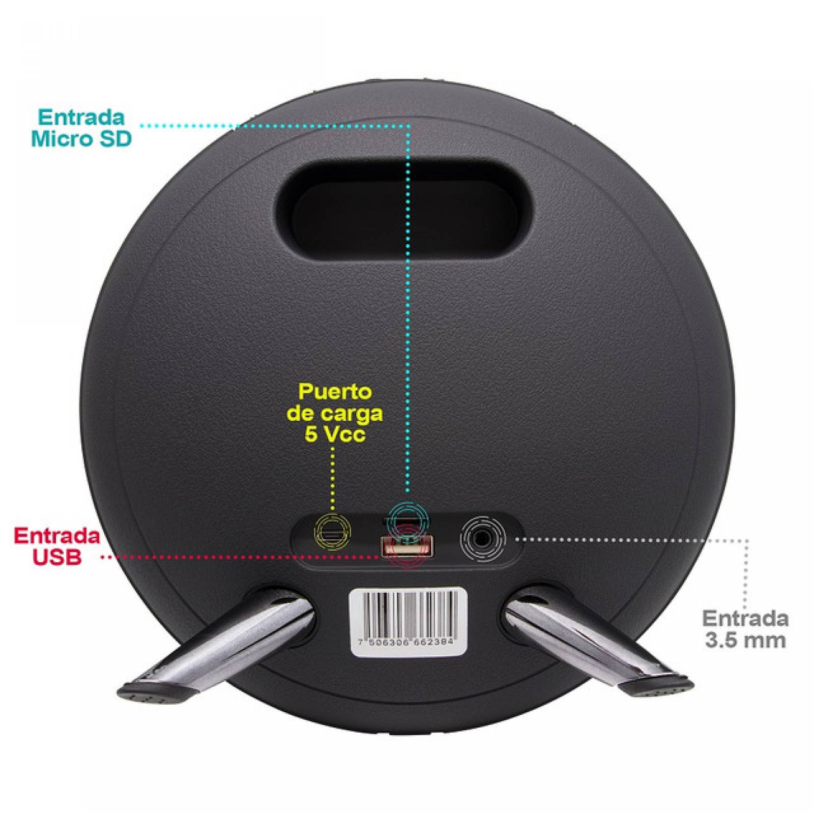 Bocina Portatil 2X2" Fussion Isp-38622 Bluetooth 300 W