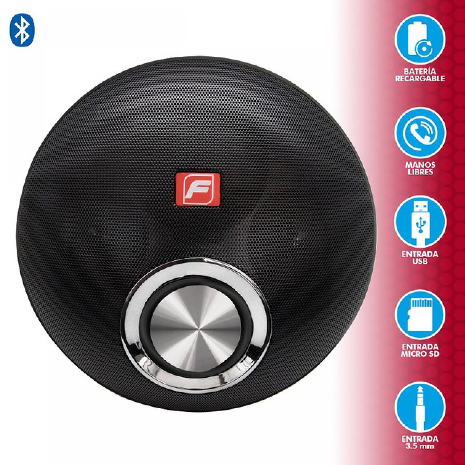 Bocina Portatil 2X2" Fussion Isp-38622 Bluetooth 300 W