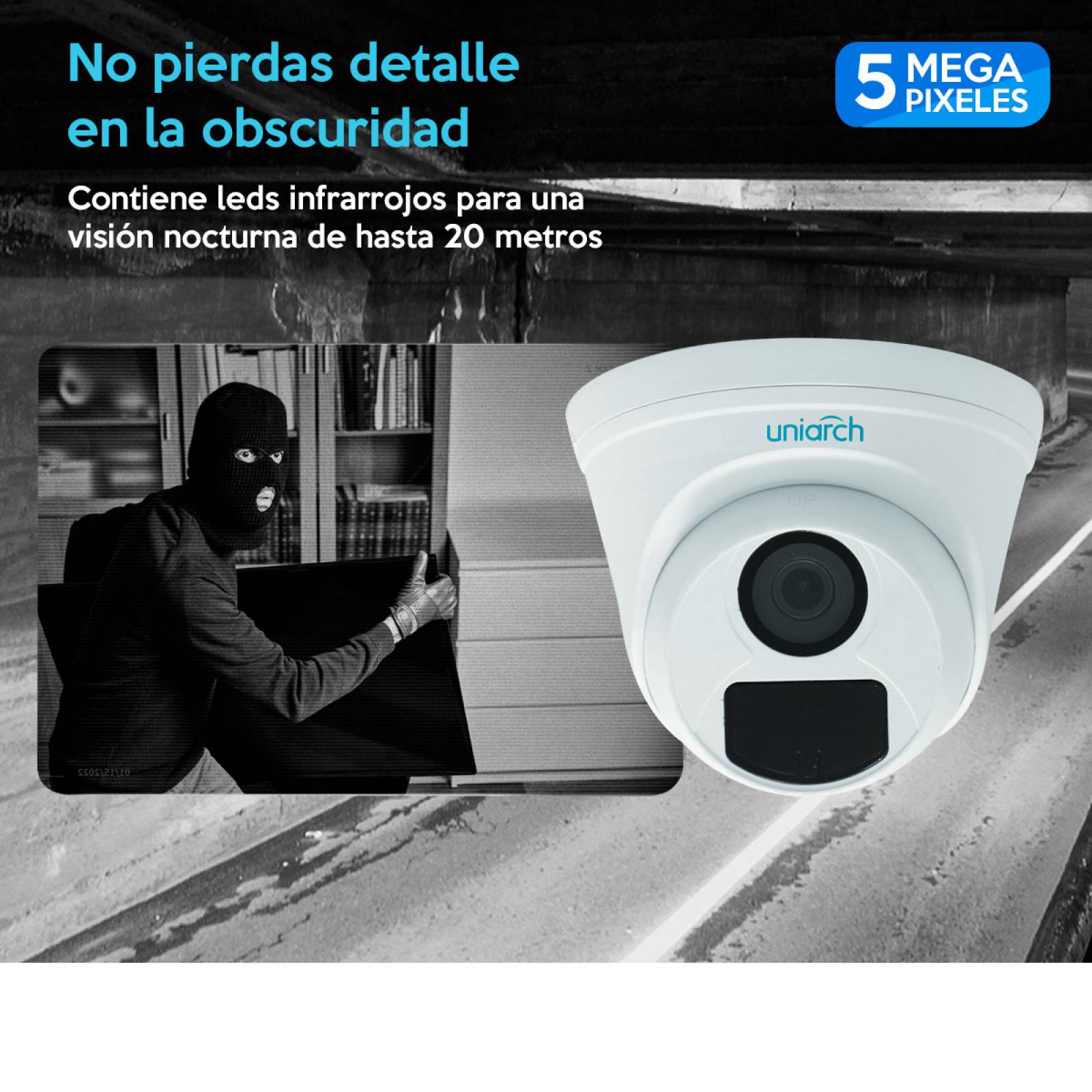Cámara Hd De 5mp Exterior Plástica Ip67 UAC-T115-F28 Uniarch