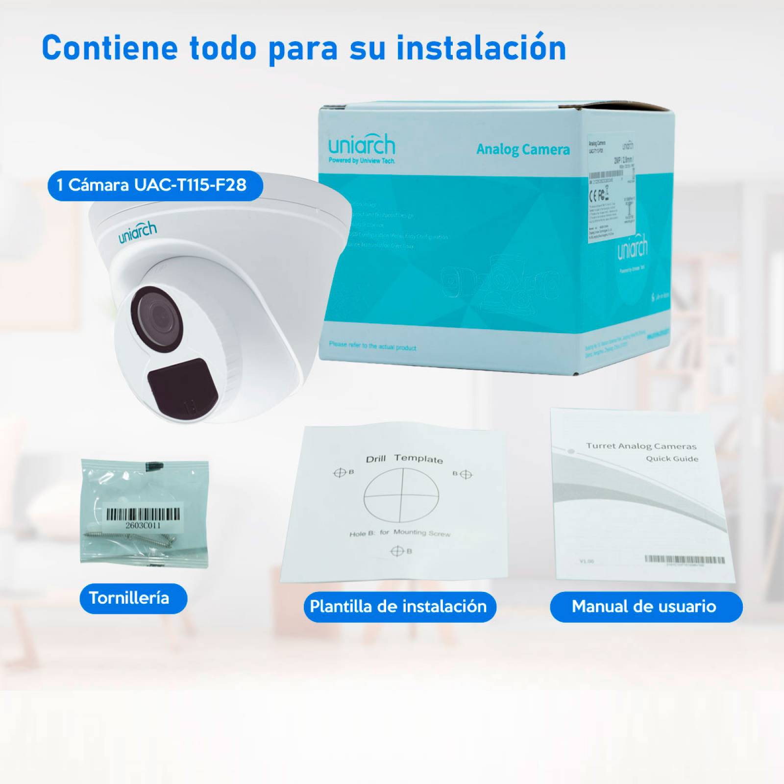 Cámara Hd De 5mp Exterior Plástica Ip67 UAC-T115-F28 Uniarch