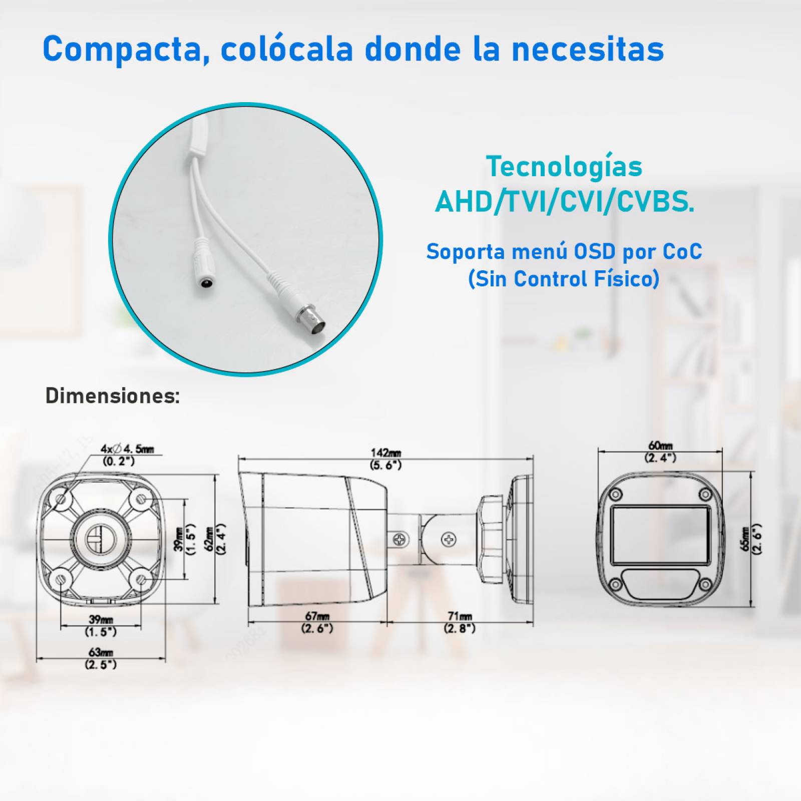 Cámara Hd 2mp Interior/Exterior IP67 UAC-B112-F28 Uniarch