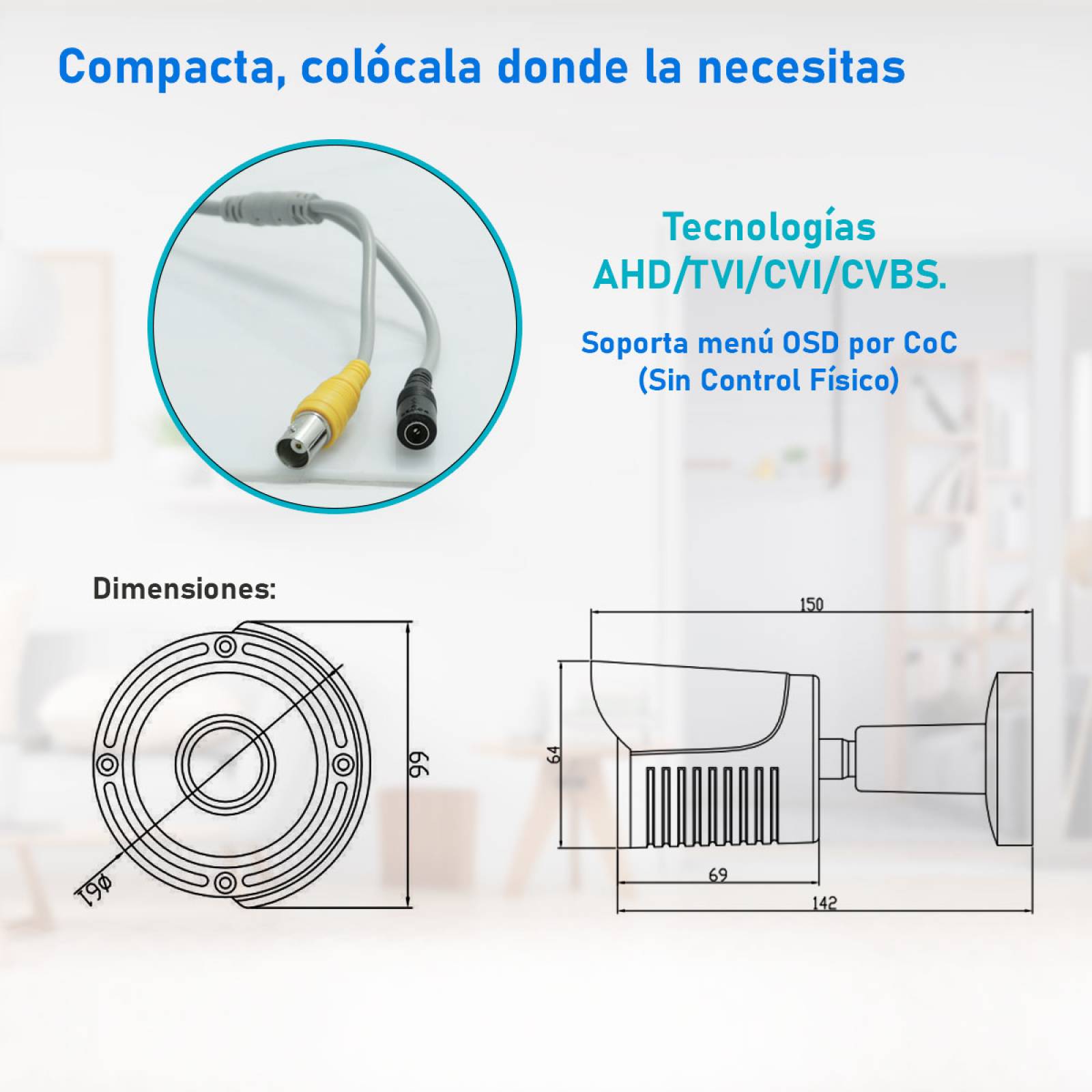 Cámara de seguridad 2mp Metálica Exterior Un-ob100 Uniarch