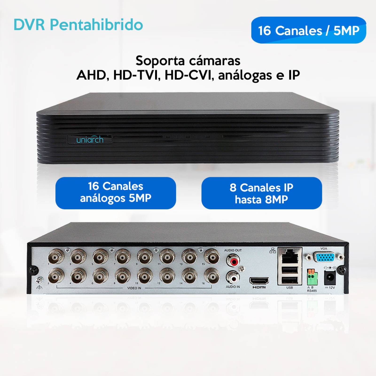Dvr 5mp 16 Ch (ahd/tvi/cvi/analogo/ip) Xvr-116g2 Uniarch