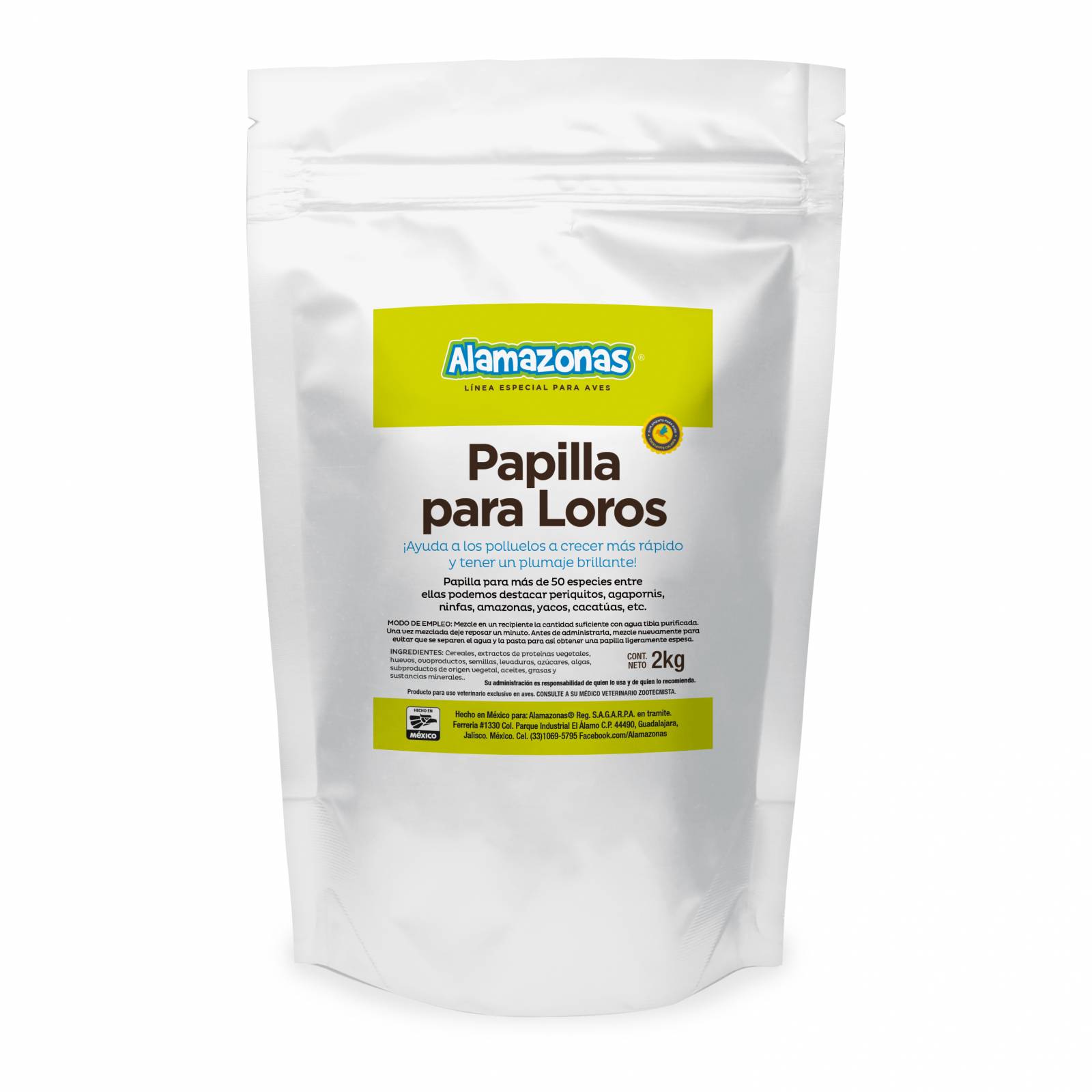 Papilla Para Agapornis Alamazonas 2kg 100% Mexicano