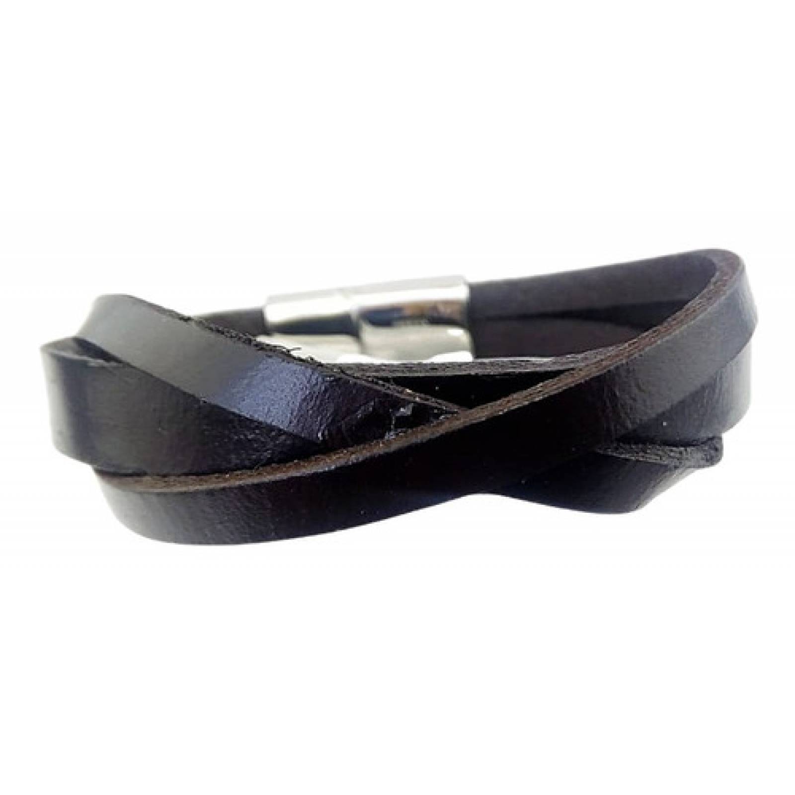 Pulsera De Cuero Brazalete De Moda Cuero Trenzado Café
