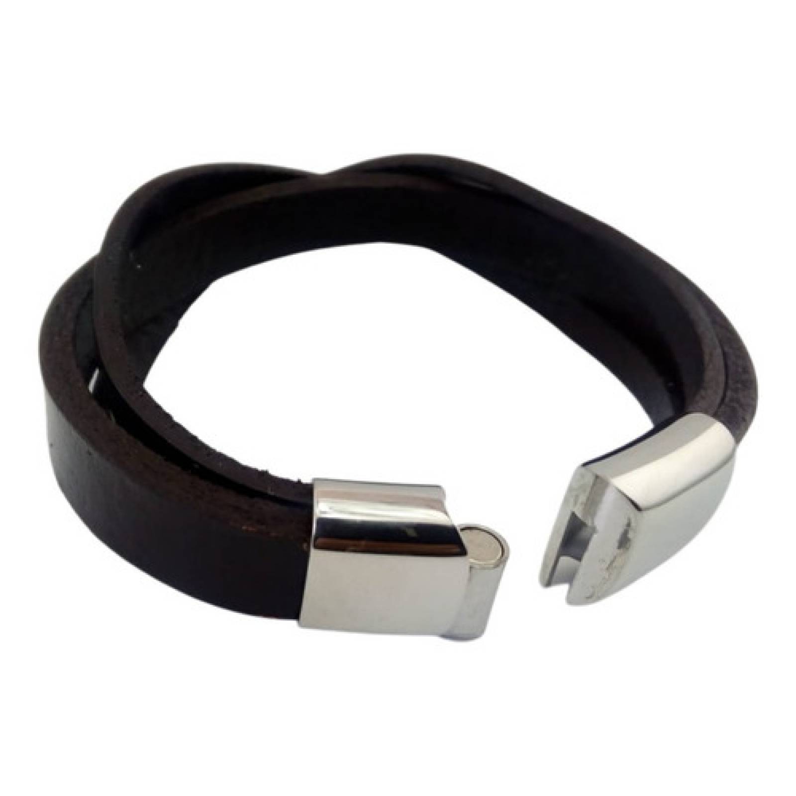 Pulsera De Cuero Brazalete De Moda Cuero Trenzado Café
