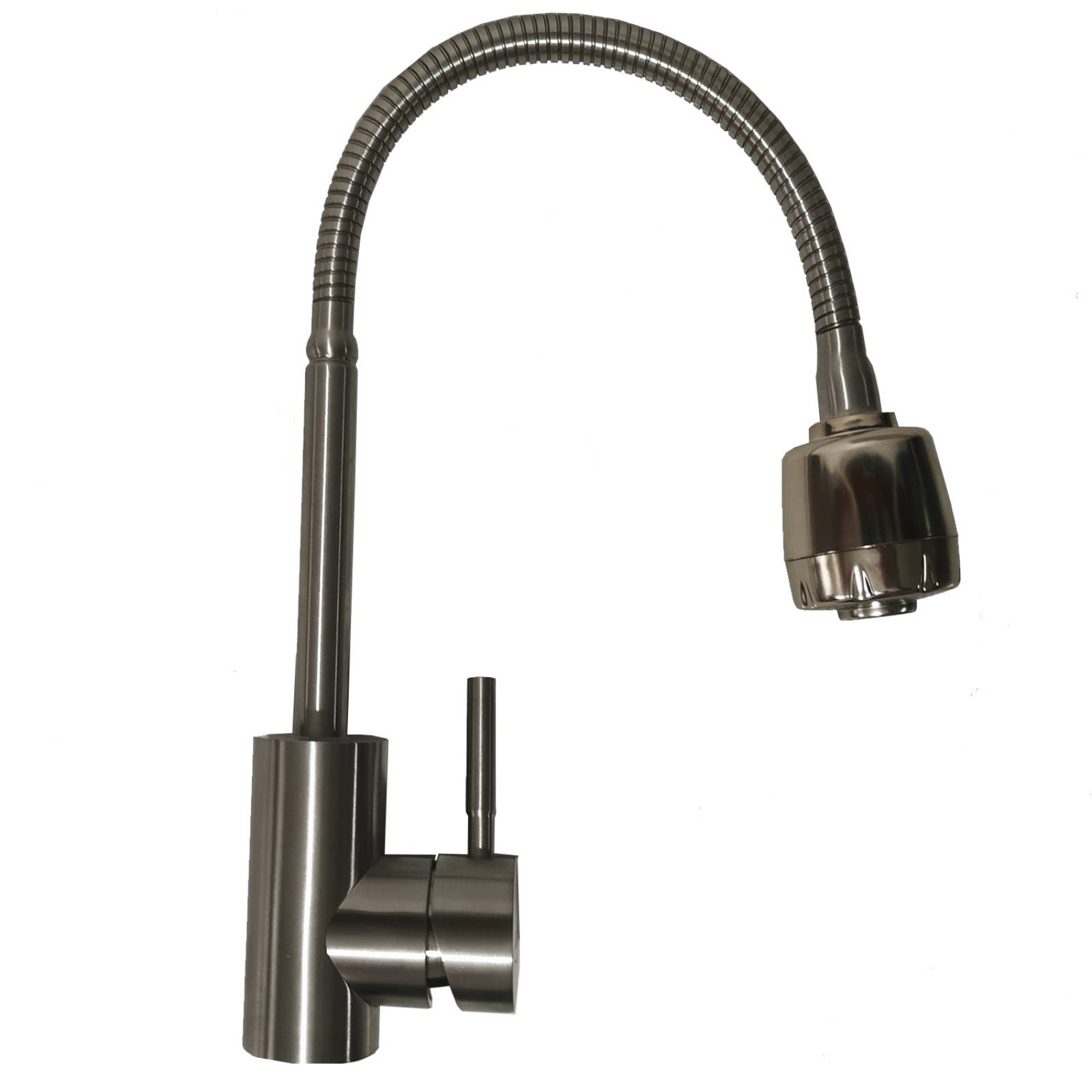 Llave Monomando Fregadero O Tarja Cocina Flexible Alfa Acero Inoxidable 304 Satinada 2 Funcioes