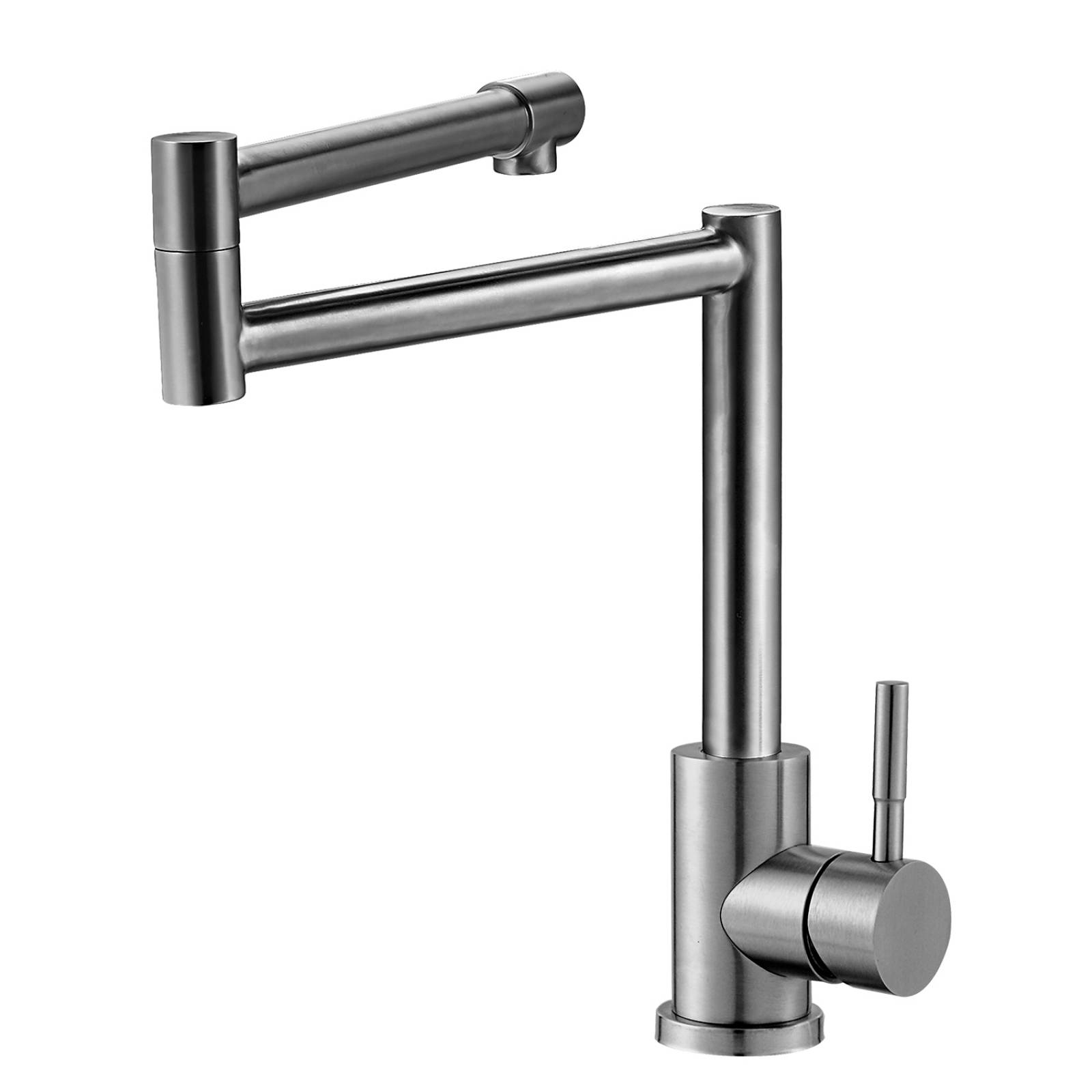 Llave Monomando Fregadero O Tarja Cocina Articulado Rubinett Acero Inoxidable 304 Satinado Super Lujo