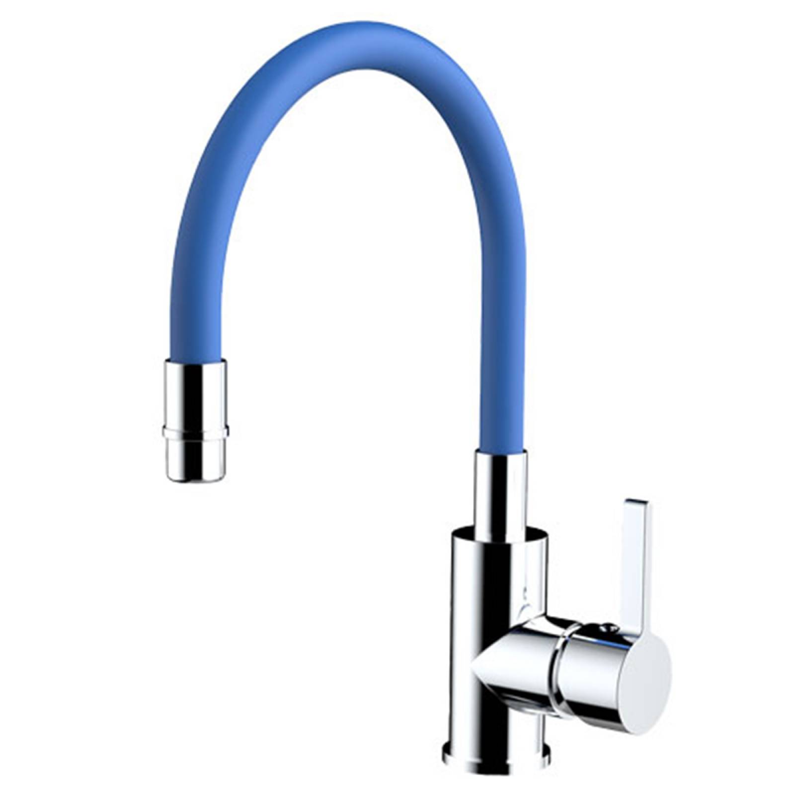 Llave Monomando Fregadero O Tarja Cocina Flexible 50 Cm Rubinett Laton Solido Azul