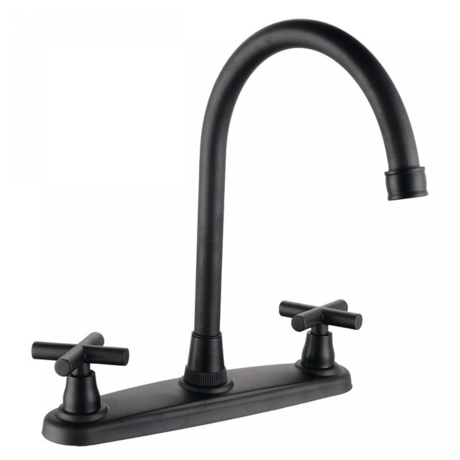 Llave Mezcladora Fregadero O Tarja Cocina Cruzeta Negro Mate