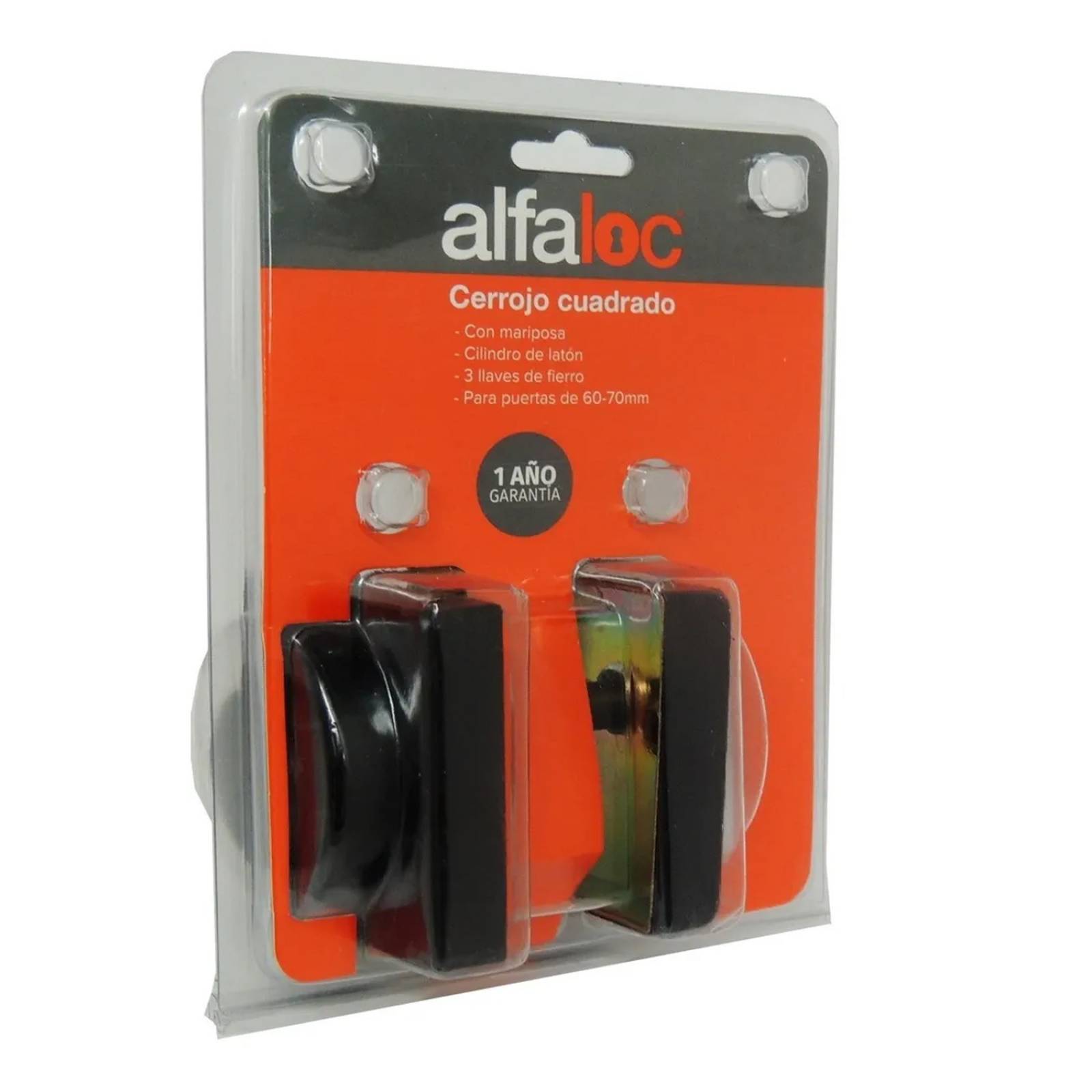 Chapa De Seguridad Cerradura Alfaloc Mariposa Negro Mate De Lujo