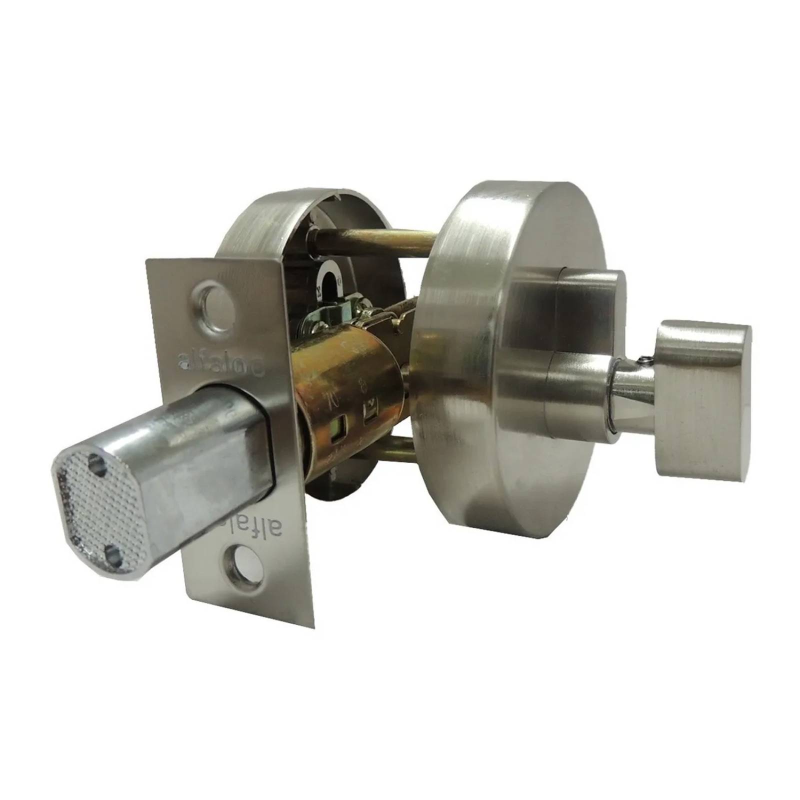 Chapa De Seguridad Cerradura Alfaloc Mariposa Redondo Satinado De Lujo