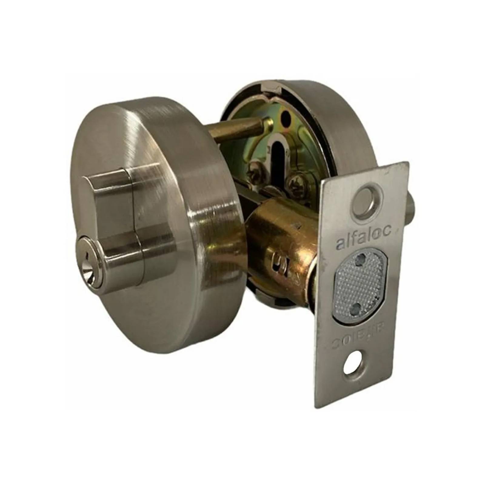 Chapa De Seguridad Cerradura Alfaloc Mariposa Redondo Satinado De Lujo