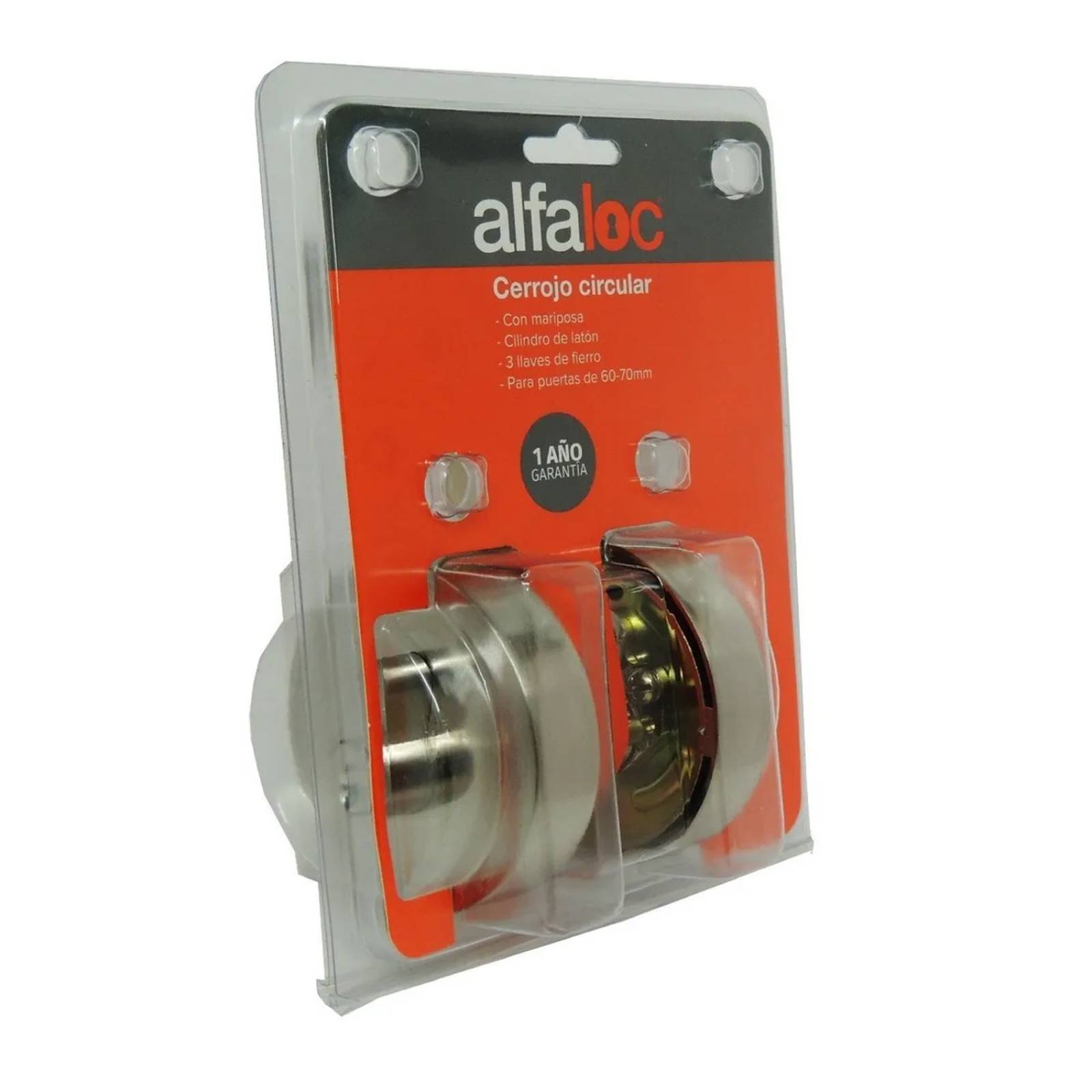 Chapa De Seguridad Cerradura Alfaloc Mariposa Redondo Satinado De Lujo