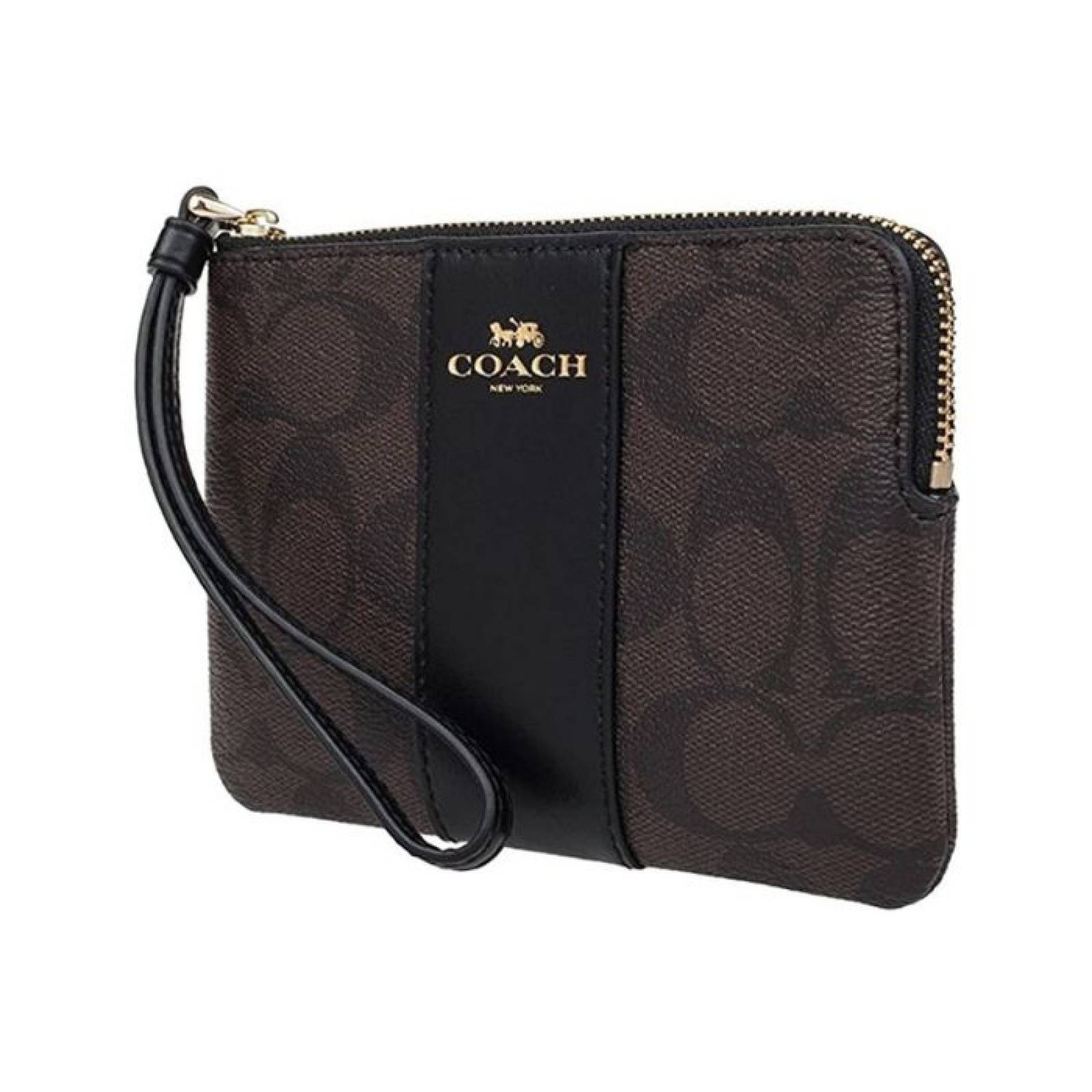 Monedero Coach Corner Zip Café