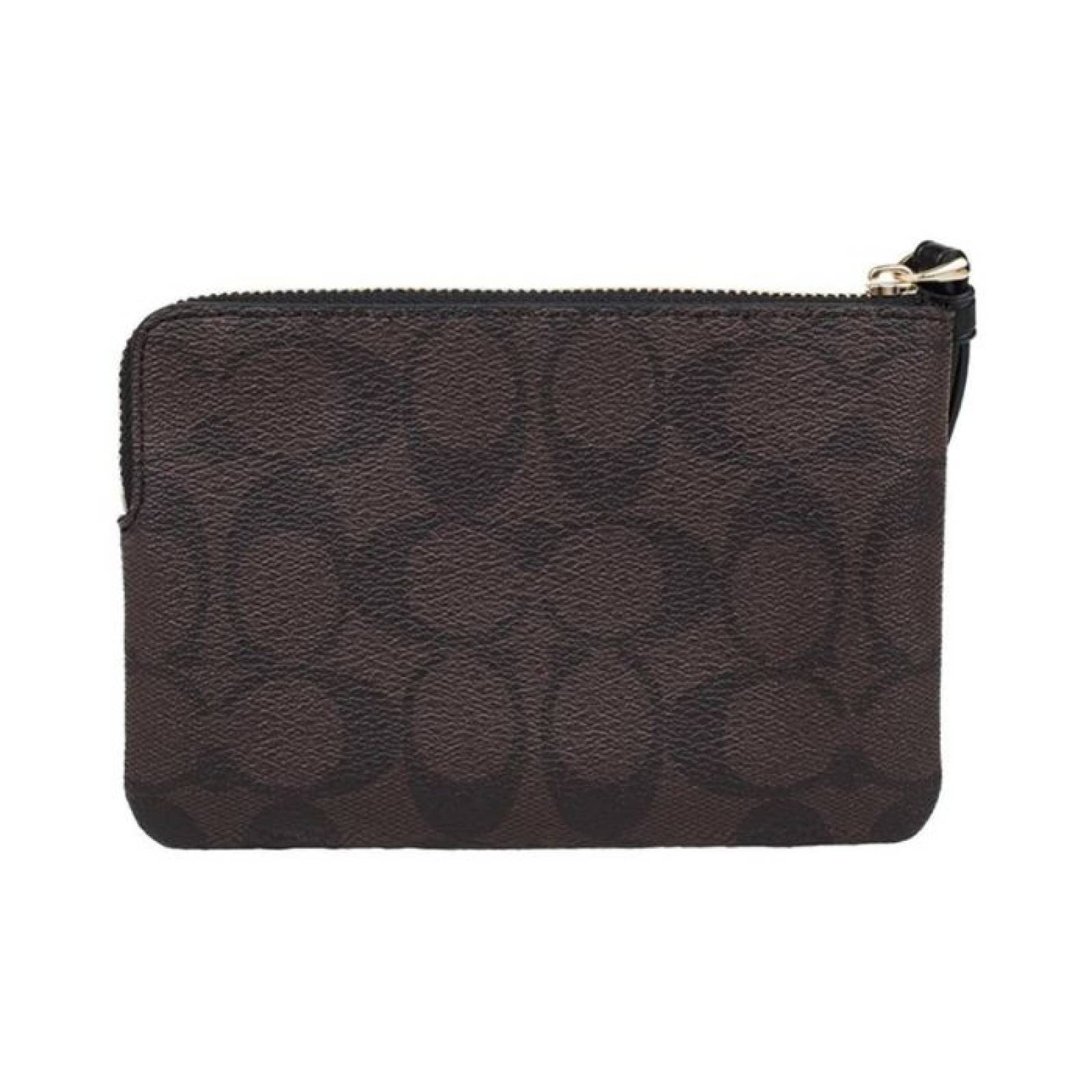 Monedero Coach Corner Zip Café