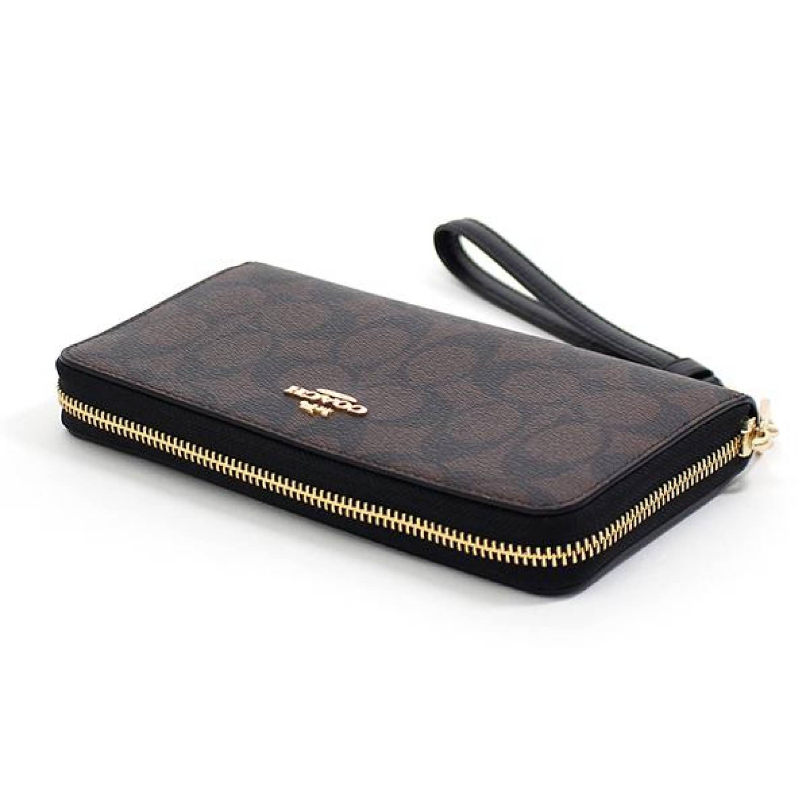 Cartera Coach con Monograma con 12 Ranuras Marrón