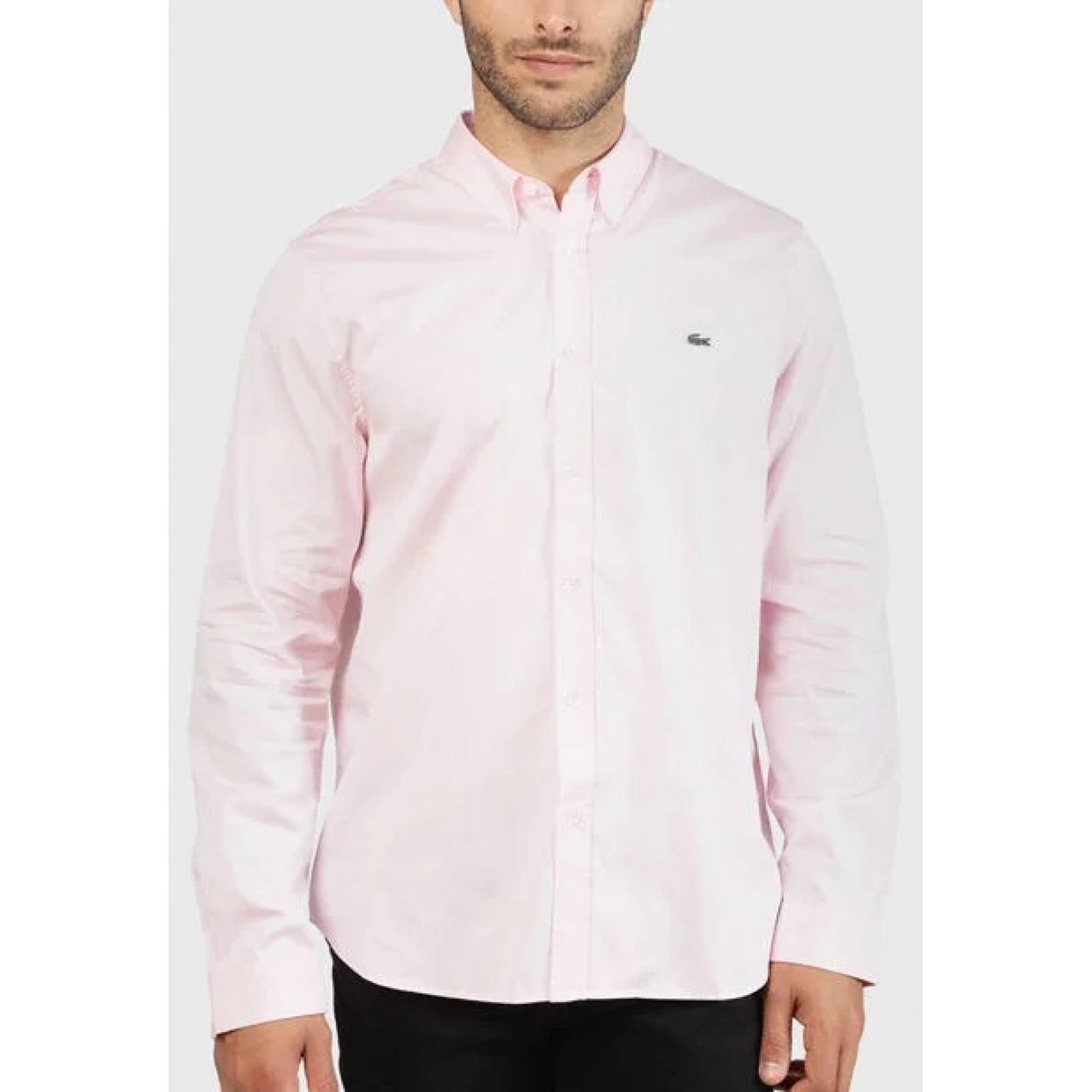 Lacoste Camisa Rosa Manga Larga Regular Fit T44
