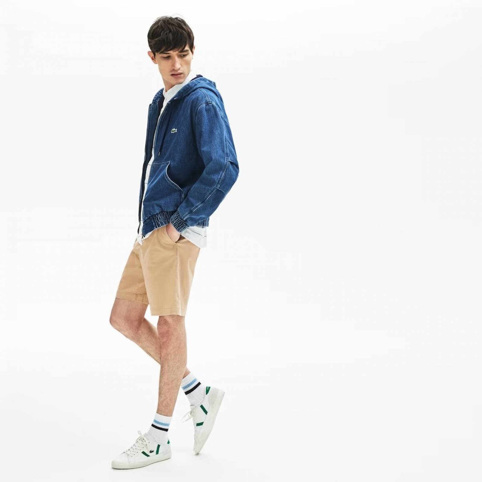 Bermuda Lacoste Regular Fit De Gabardina De Algodón Beige T38