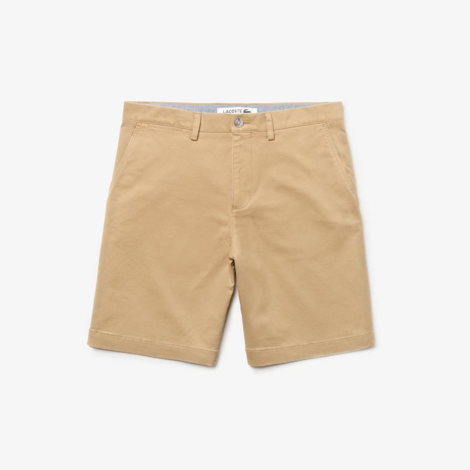 Bermuda Lacoste Regular Fit De Gabardina De Algodón Beige T40