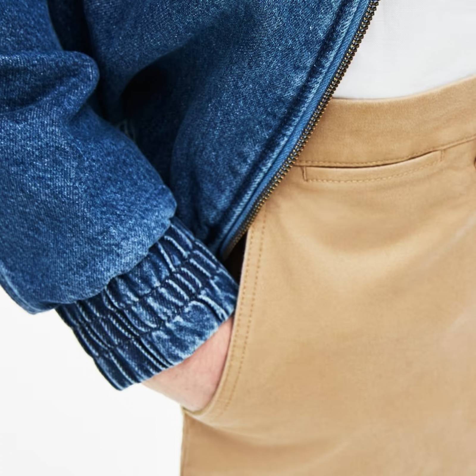 Bermuda Lacoste Regular Fit De Gabardina De Algodón Beige T40