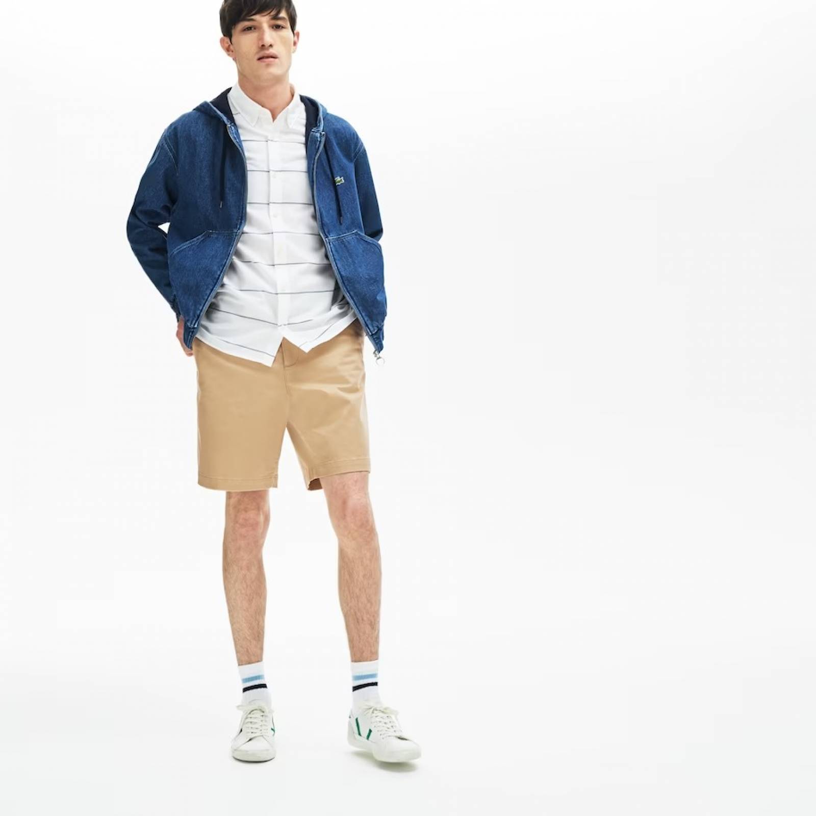 Bermuda Lacoste Regular Fit De Gabardina De Algodón Beige T44