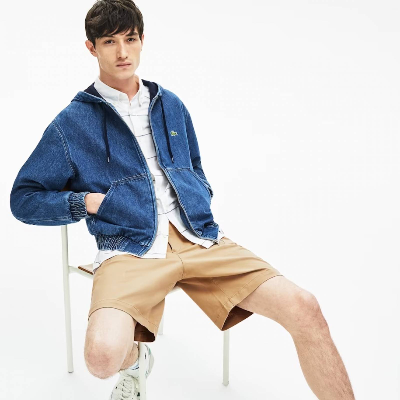 Bermuda Lacoste Regular Fit De Gabardina De Algodón Beige T44